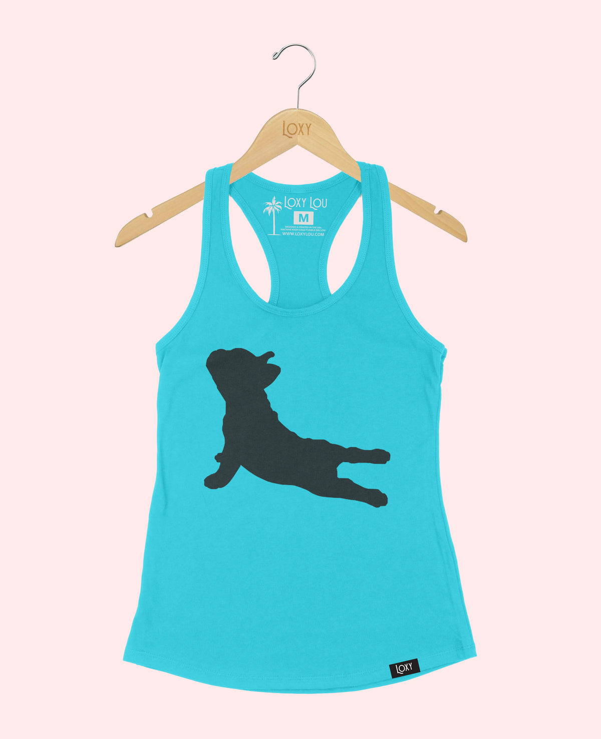 Teal Tank Top 1533 frenchieyoga1bk.webp