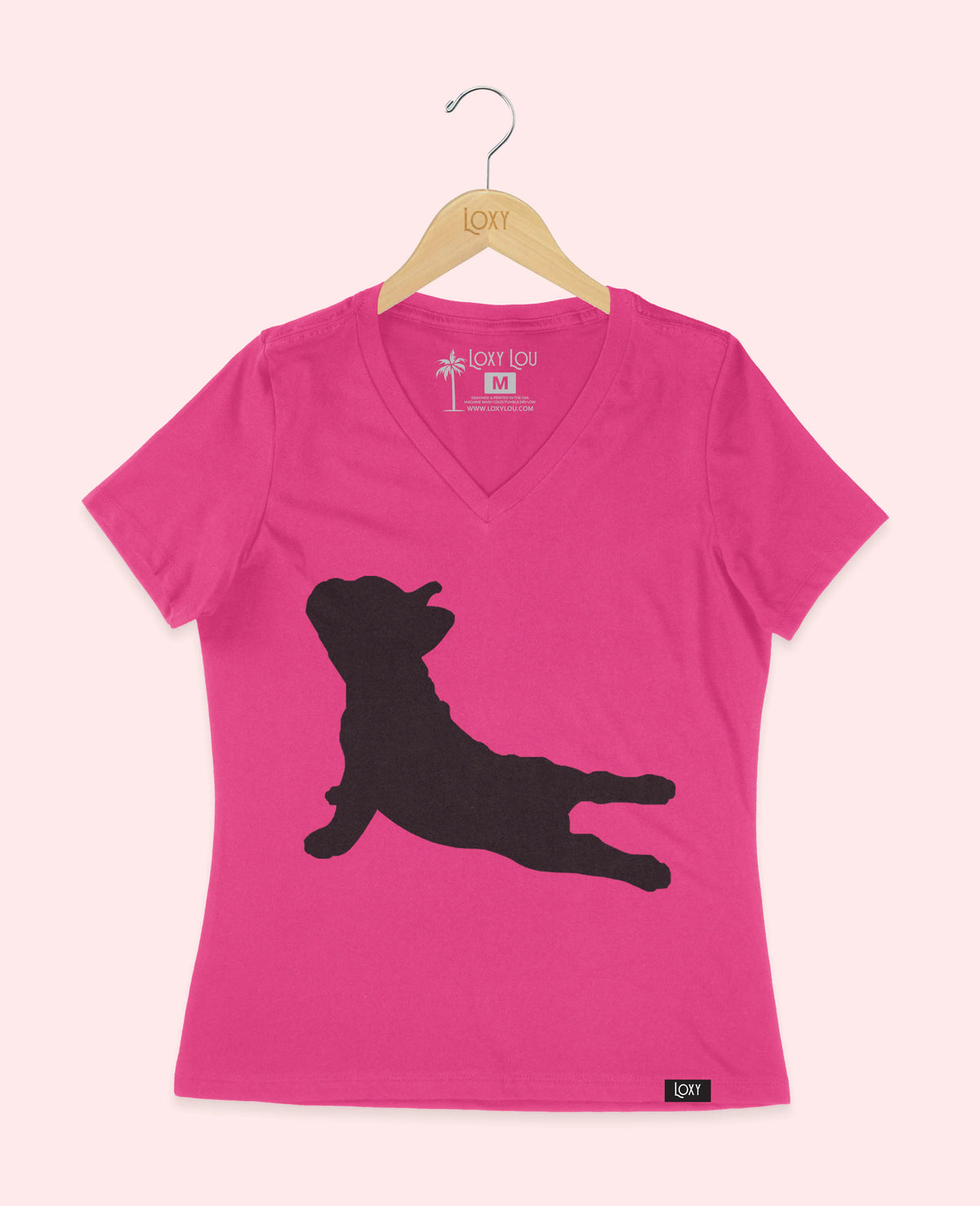 Berry V-neck 6405 frenchieyoga1bk.webp