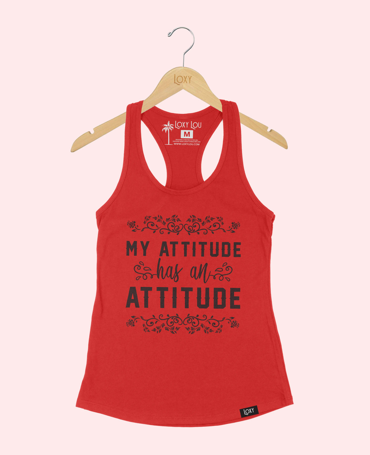 Red Tank Top 1533 my attitude has an attitude - white.webp