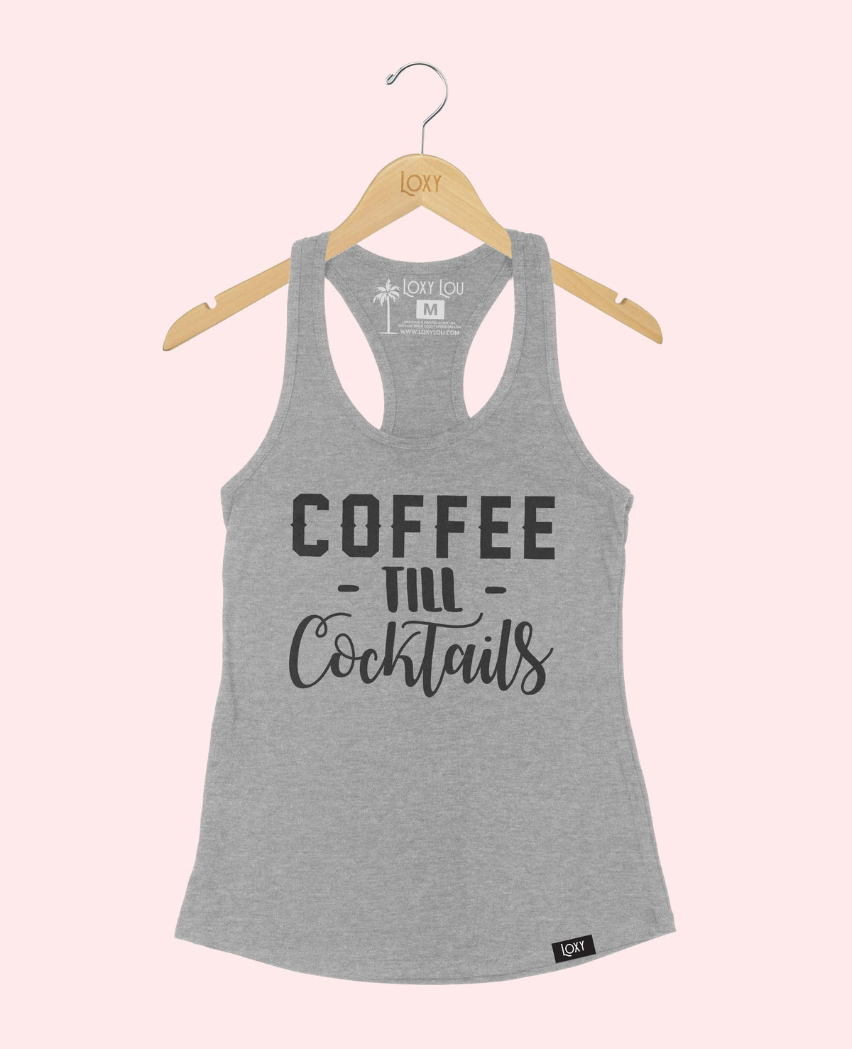 Heather Gray Tank Top 1533 Coffee til Cocktails - white.webp