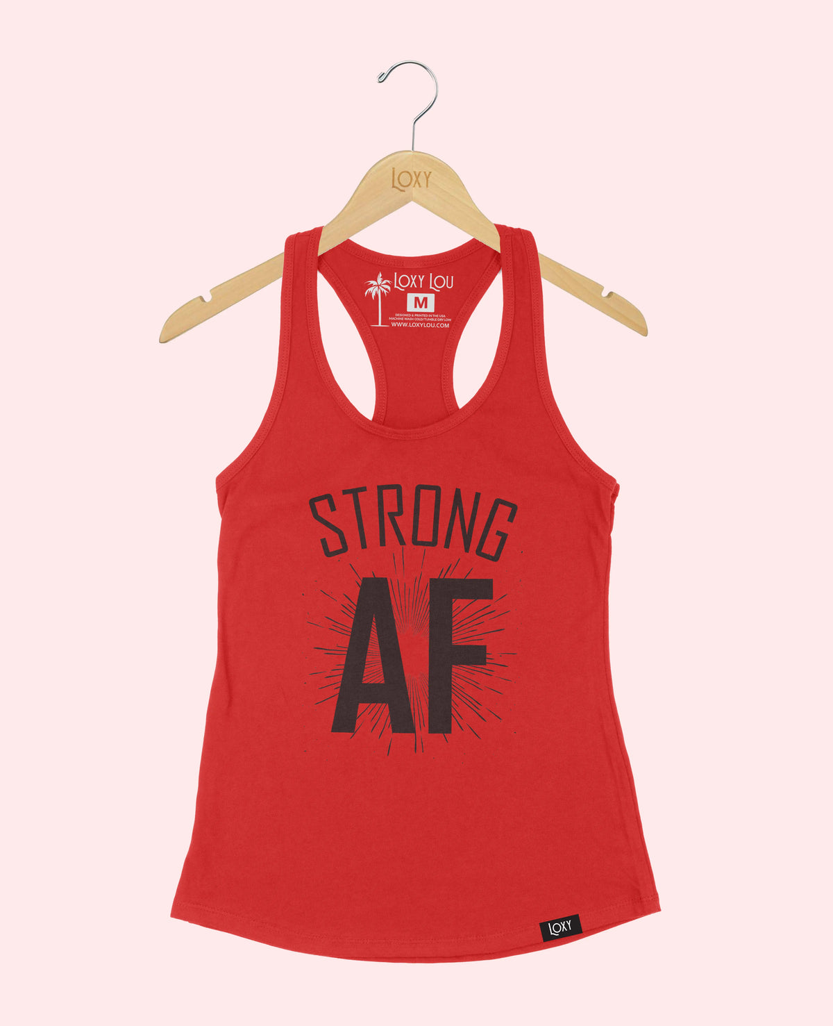 Red Tank Top 1533 Strong AF - black.webp