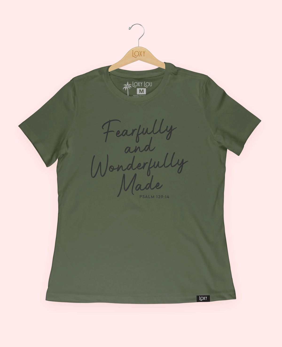 Military Green Tee 6400 Fearfully and Wonderfully Made - Black.webp