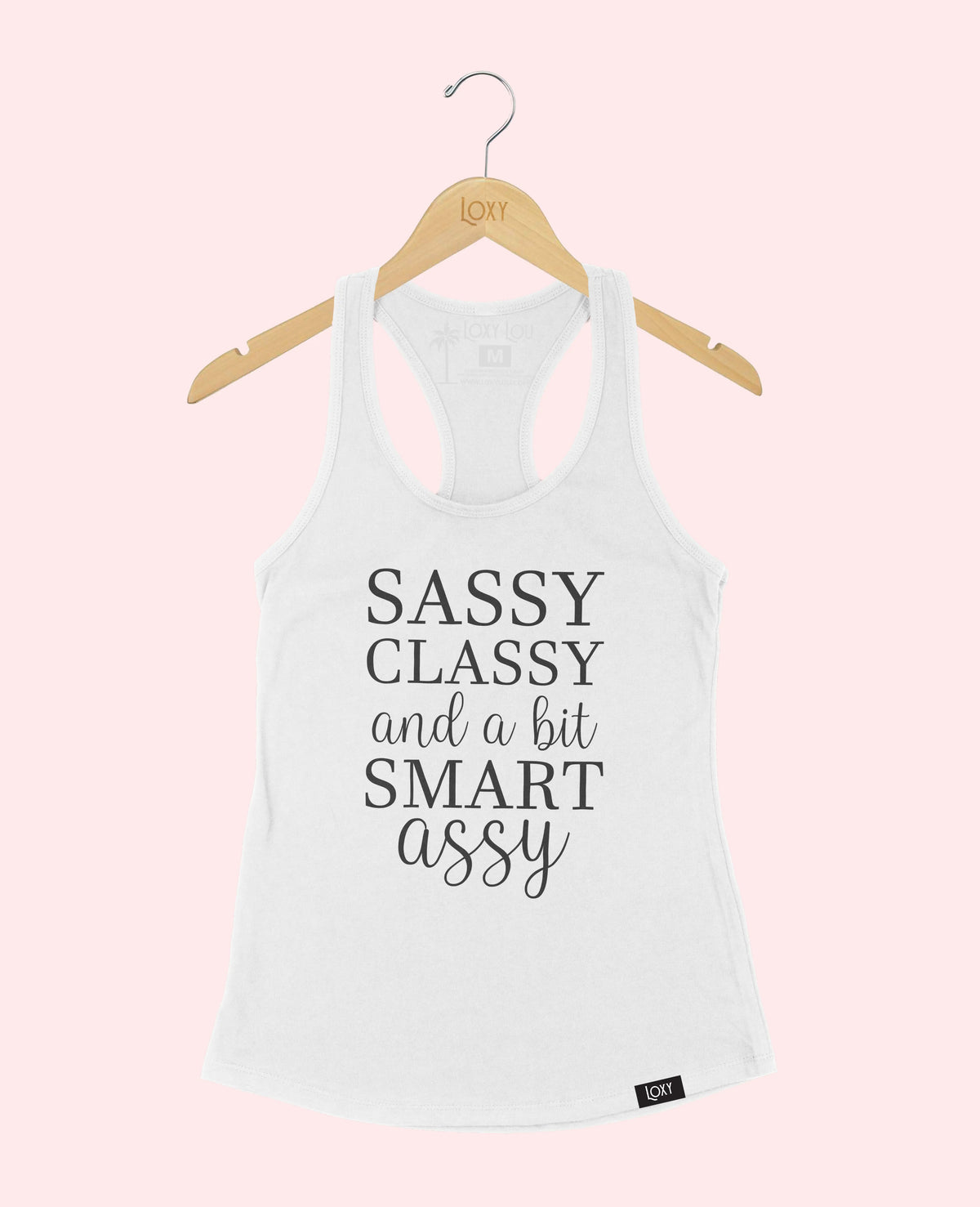 White Tank Top 1533 Sassy Classy Smart Assy - Black.webp