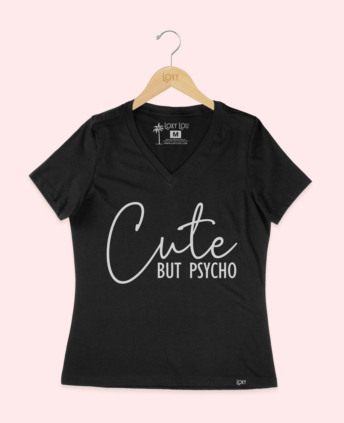 Black V-neck 6405 cutebutpsycho1bk.webp