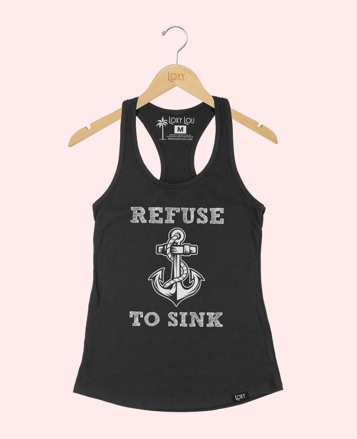 Black Tank Top 1533 Refuse to Sink White.webp