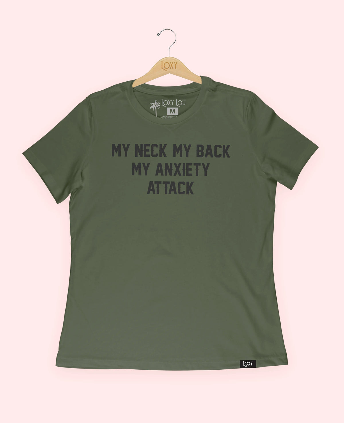 Military Green Tee 6400 My neck my back - Black.webp