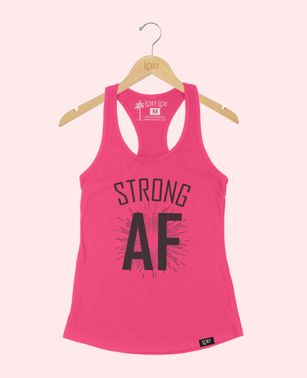 Pink Tank Top 1533 Strong AF - black.webp