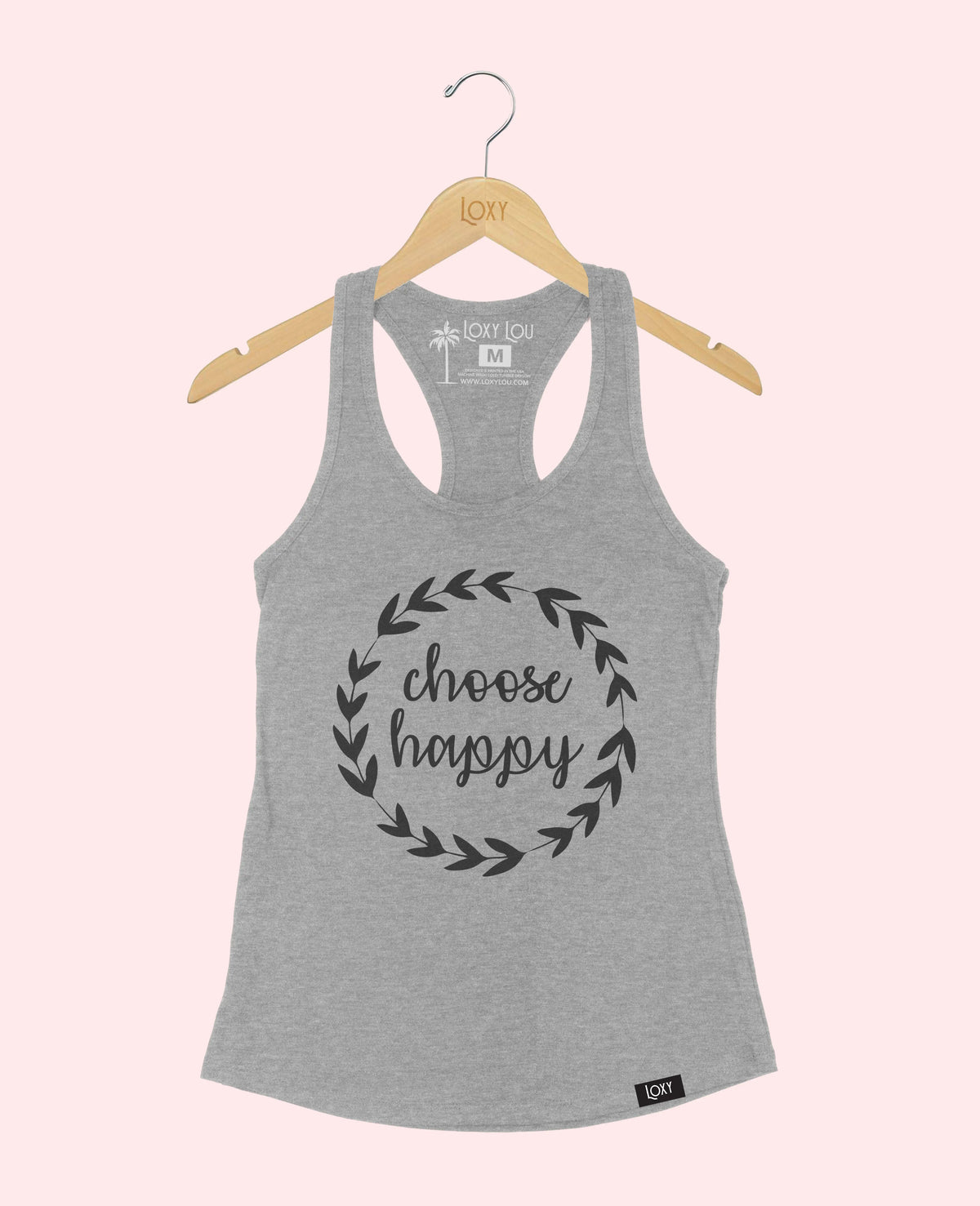 Heather Gray Tank Top 1533 Choose Happy - Black.webp