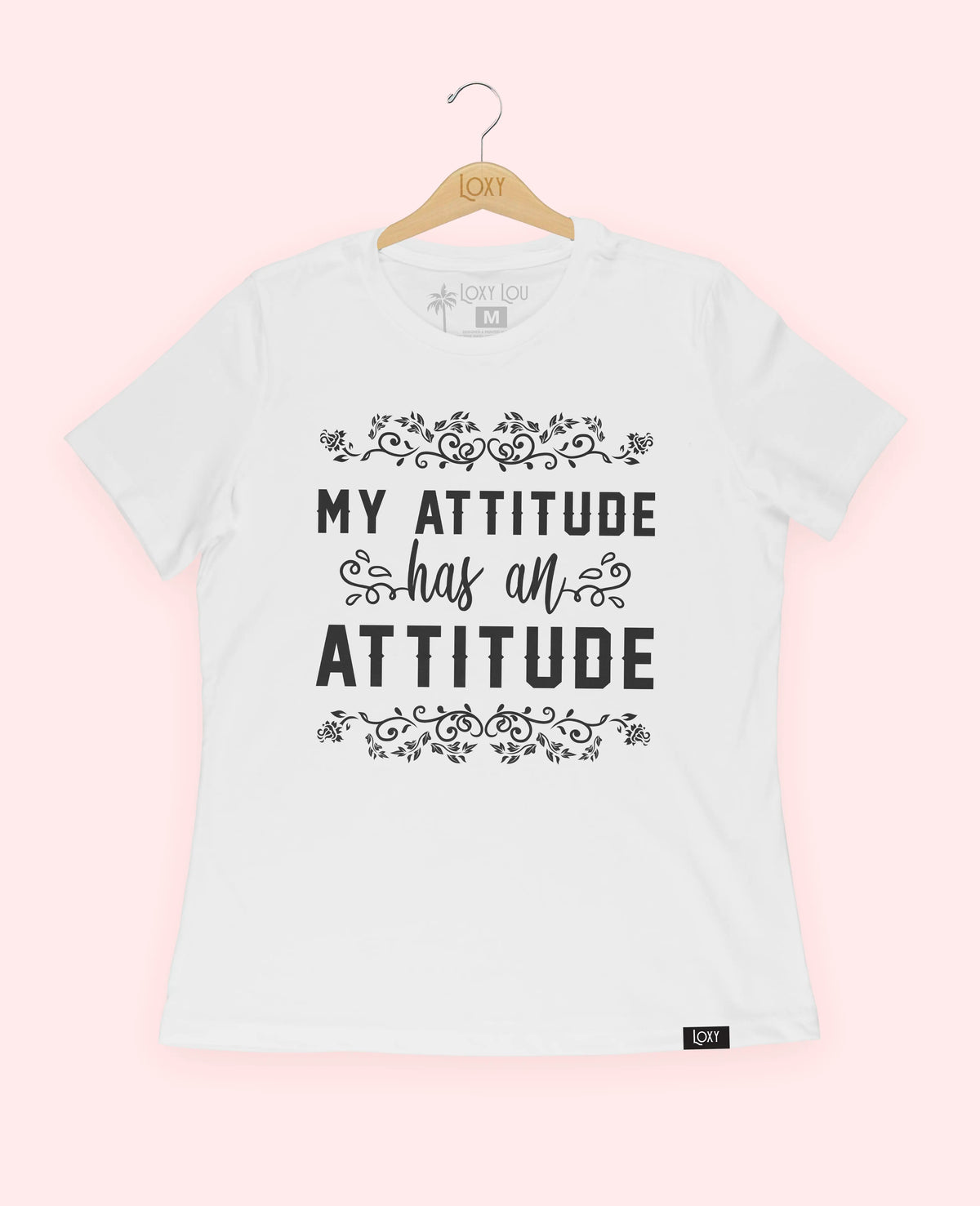 White Tee 6400 my attitude has an attitude - white.webp