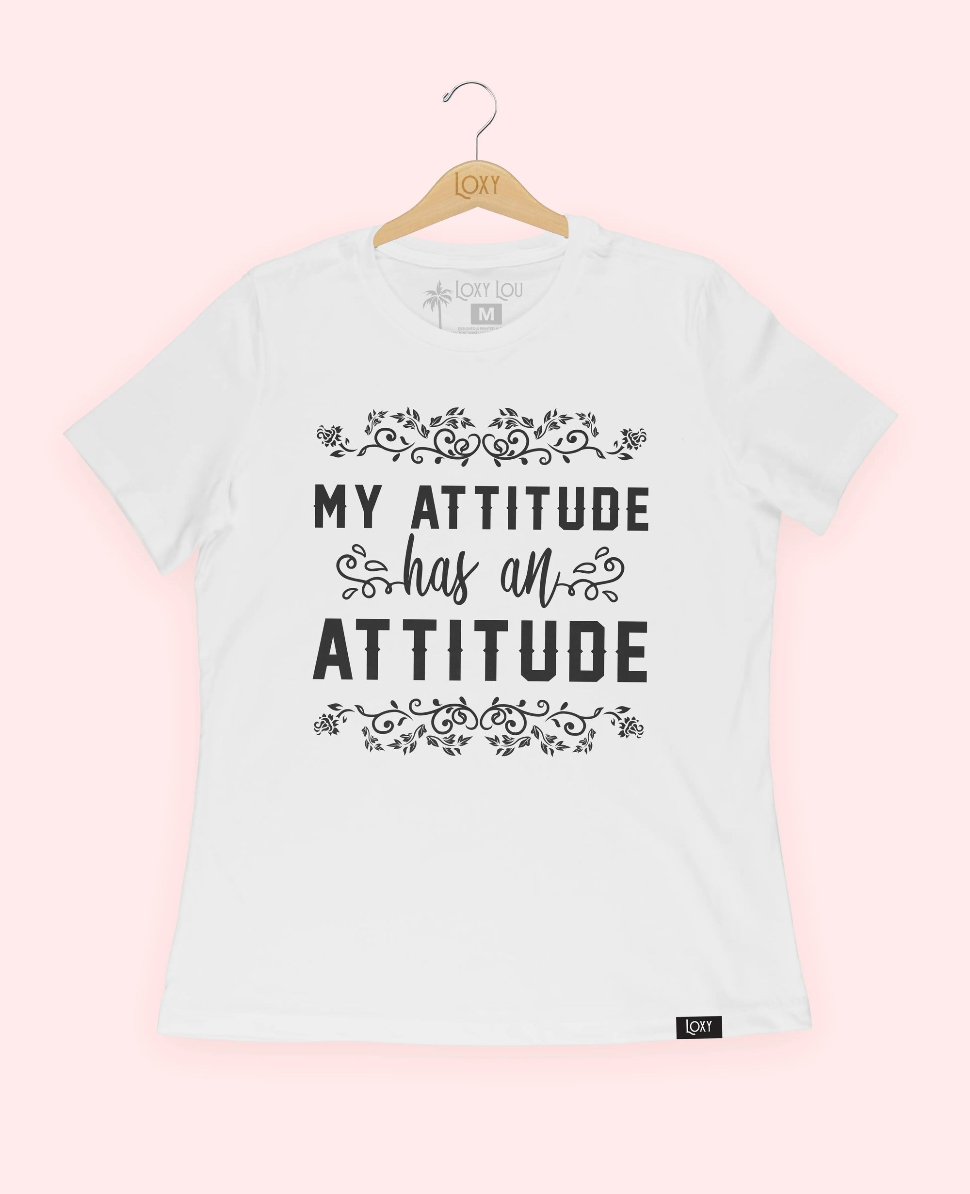 White Tee 6400 my attitude has an attitude - white.webp