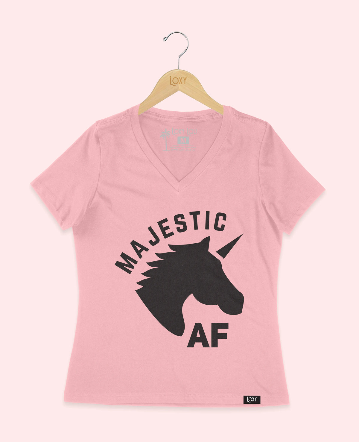 Pink V-neck 6405 Majestic AF Black.webp