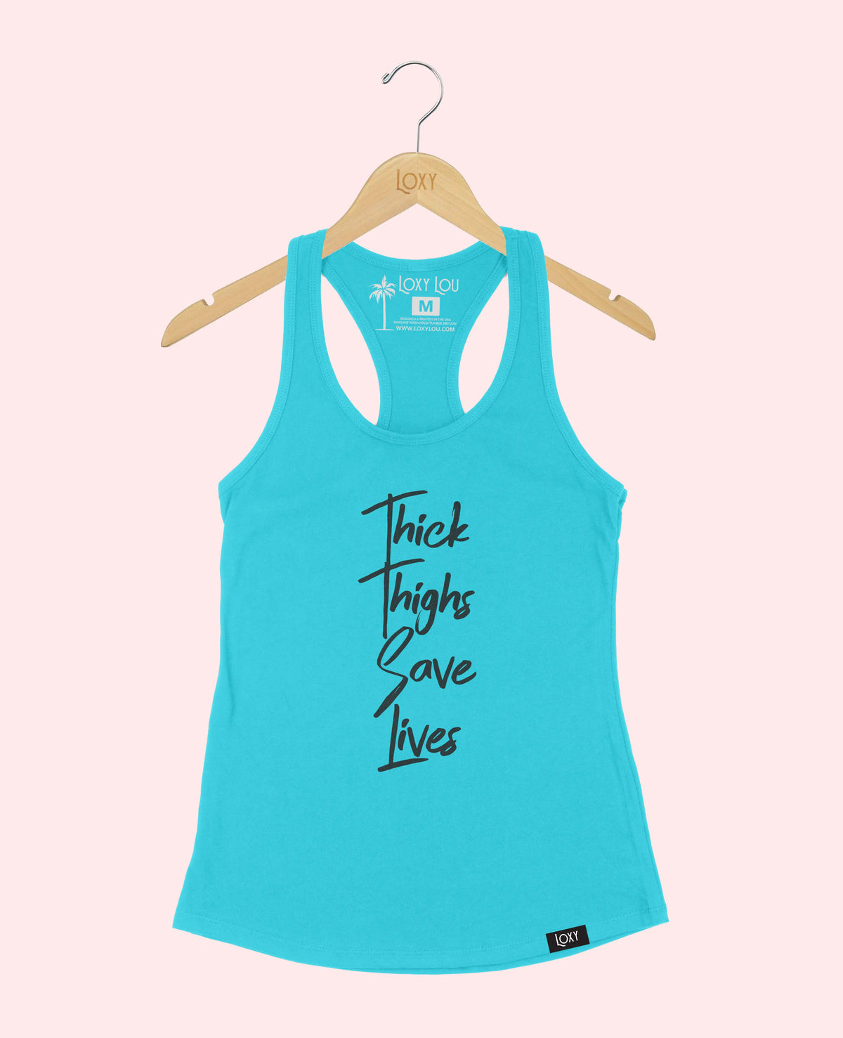 Teal Tank Top 1533 Thick Thighs Save Lives Black.webp