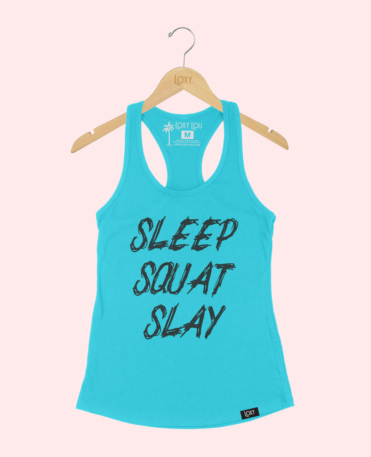 Teal Tank Top 1533 Sleep Squat Slay - White.webp