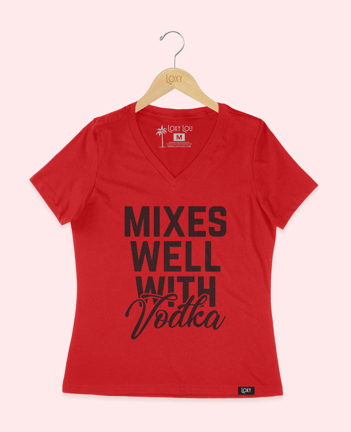 Red V-neck 6405 Mixes well with Vodka - White.webp