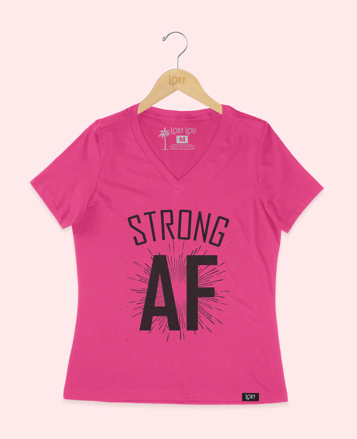 Berry V-neck 6405 Strong AF - black.webp