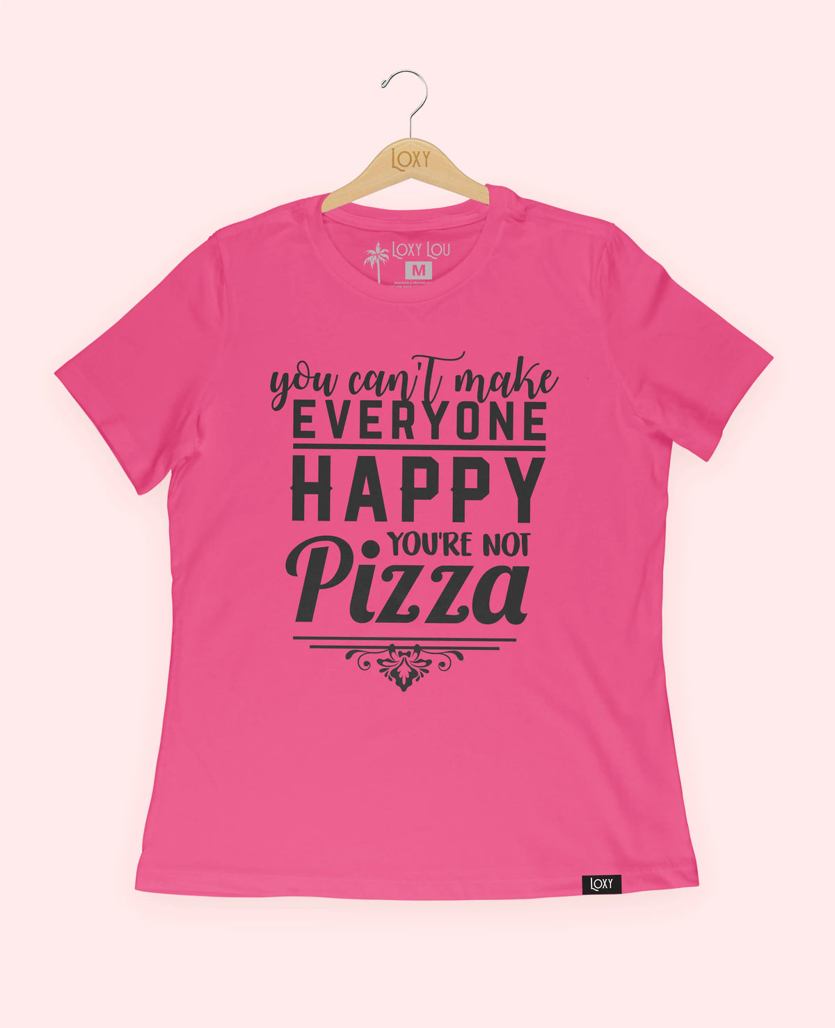 Berry Tee 6400 you cant make everyone PIZZA - black logo.webp