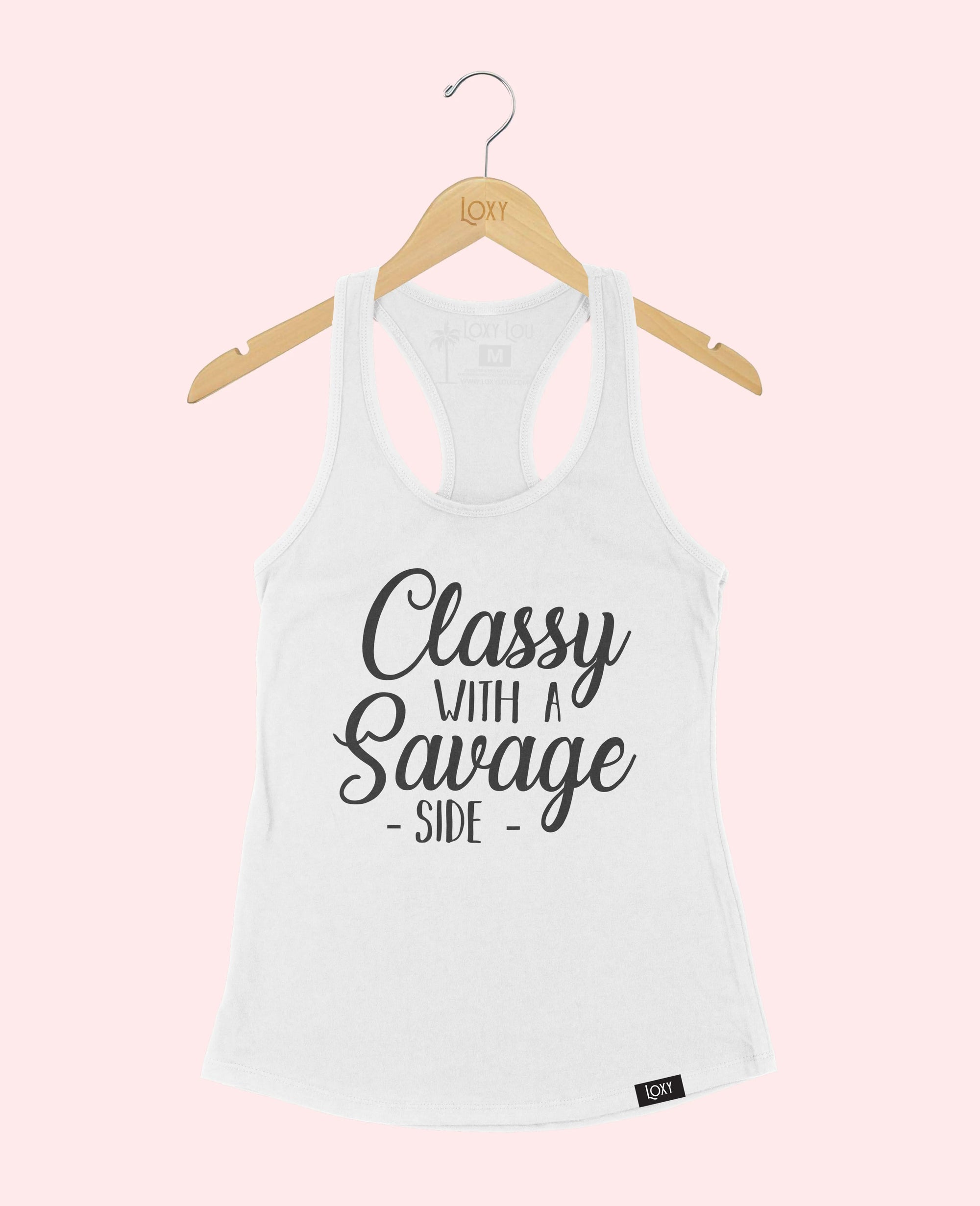 White Tank Top 1533 Classy as savage.webp