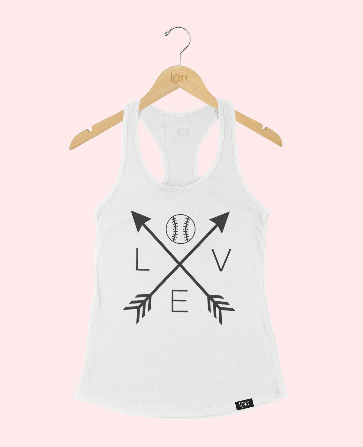 White Tank Top 1533 LoveBaseballArrows-Black.webp