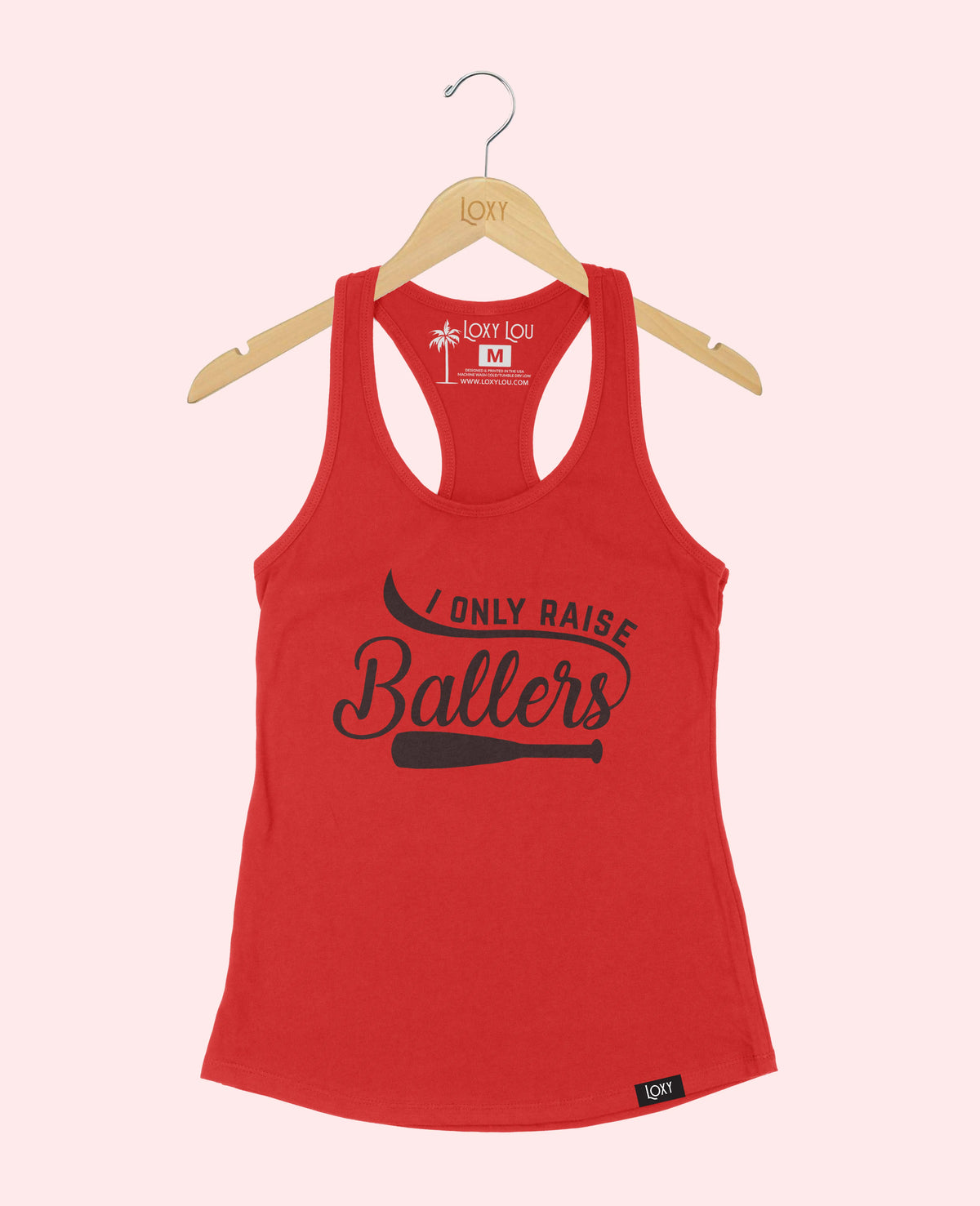 Red Tank Top 1533 I only raise ballers - white.webp