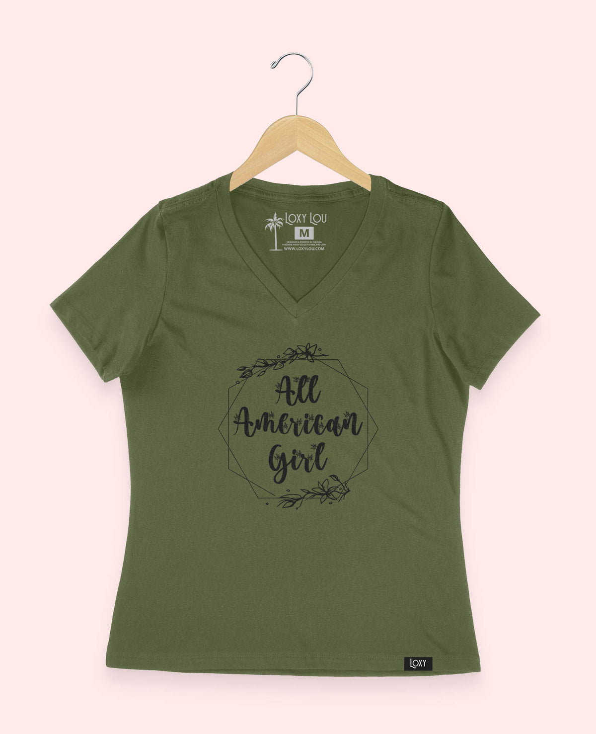 Military Green V-neck 6405 allamericangirl-2.jpg