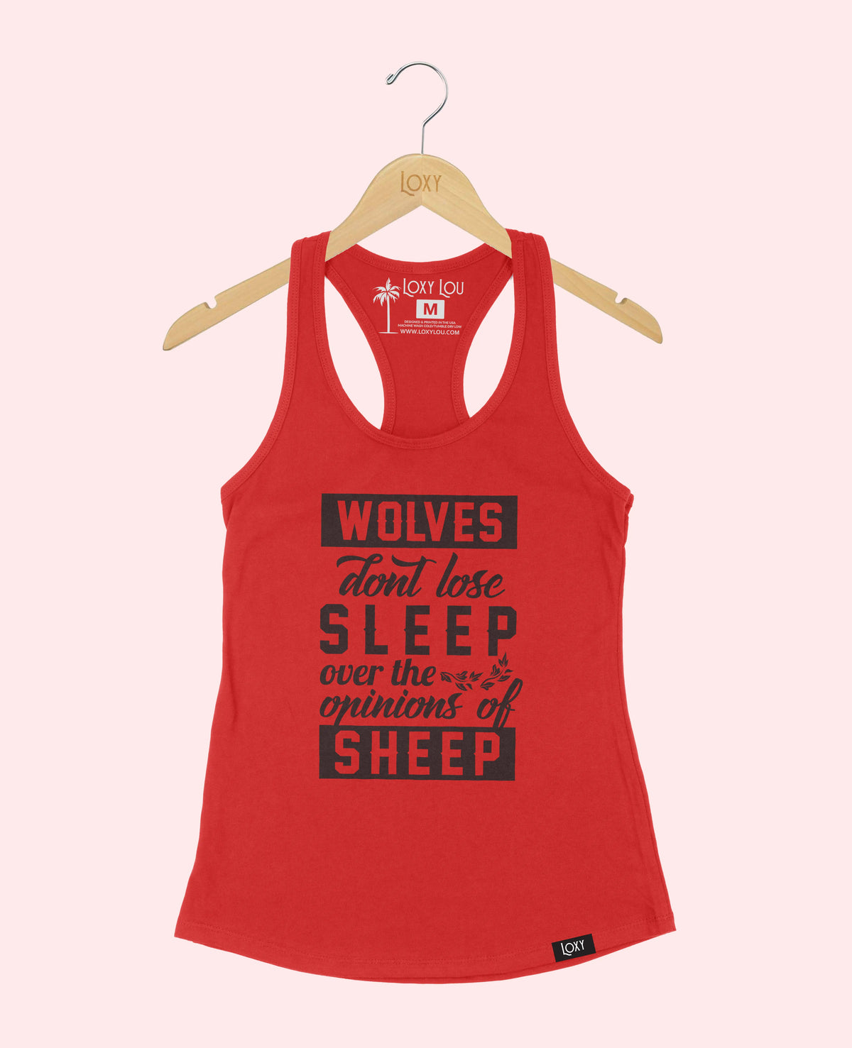 Red Tank Top 1533 Wolves don&#39;t lose sleep - white.webp