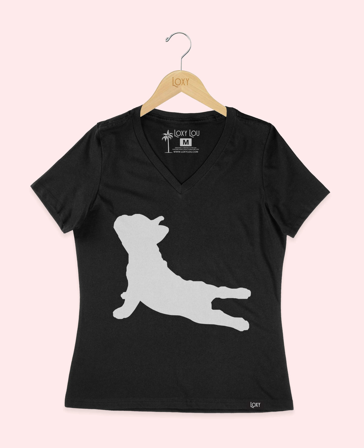 Black V-neck 6405 frenchieyoga1w.webp