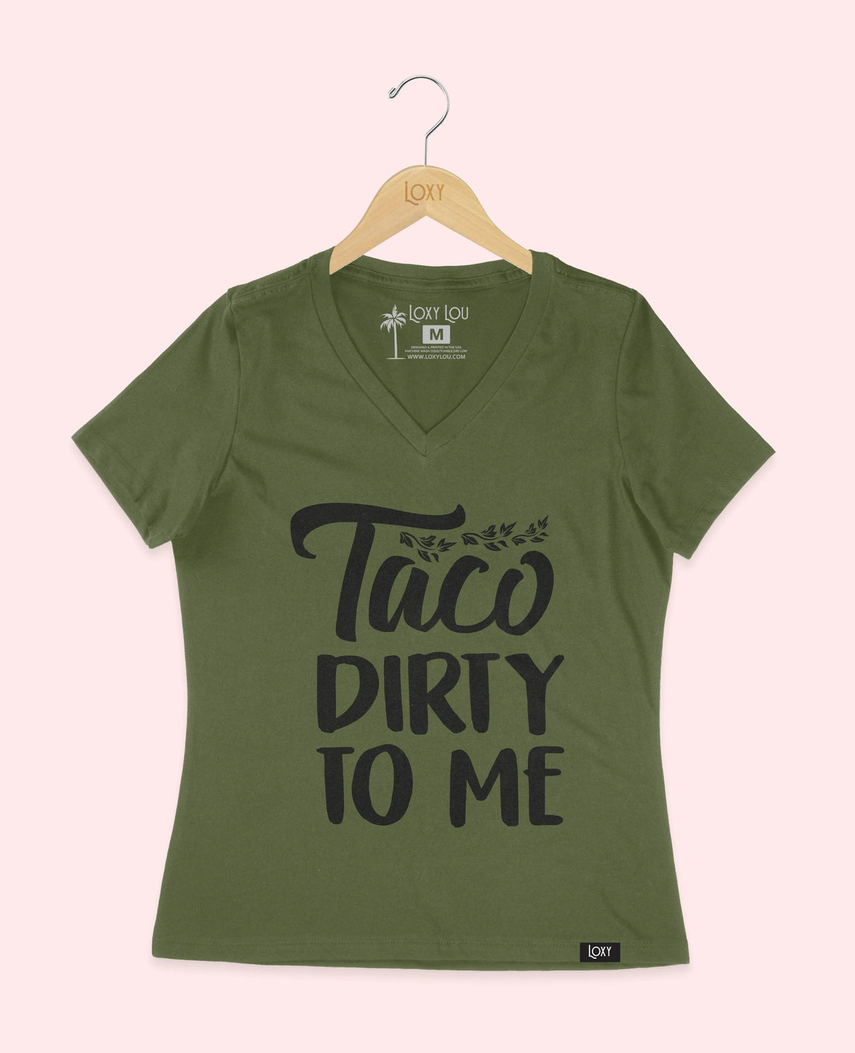 Military Green V-neck 6405 Taco Dirty To Me - Black.webp