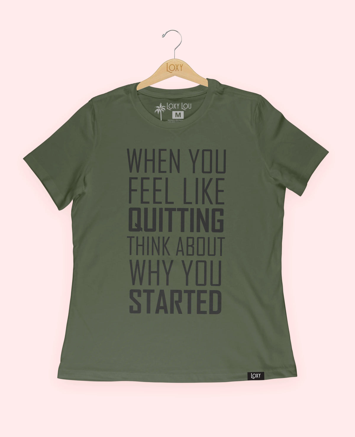 Military Green Tee 6400 When You Feel Like Quitting - White.webp