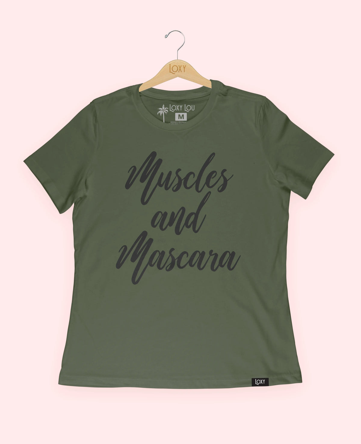 Military Green Tee 6400 Muscles and Mascara - White.webp