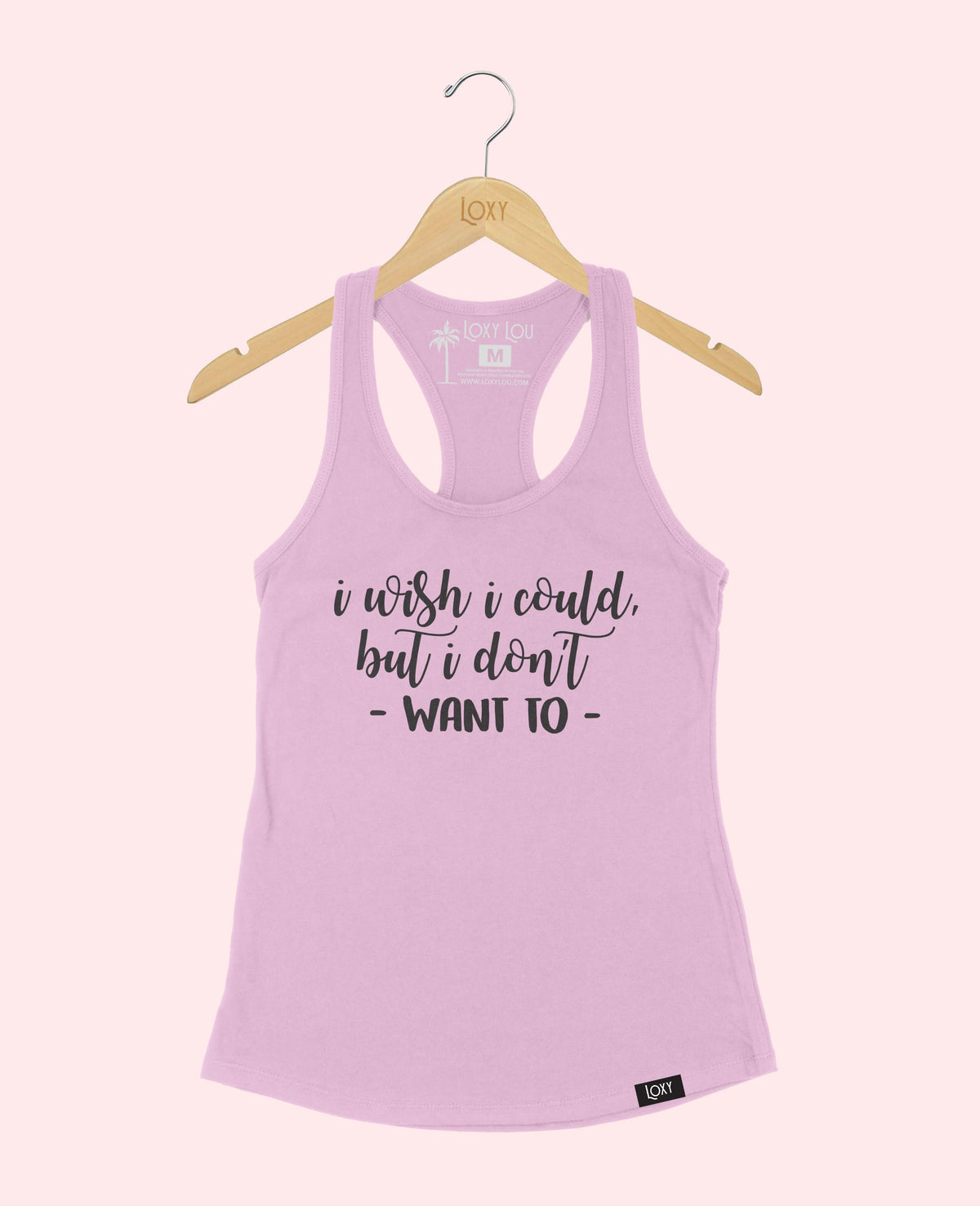 Lavender Tank Top 1533 I wish I could but I dont want to Black.webp