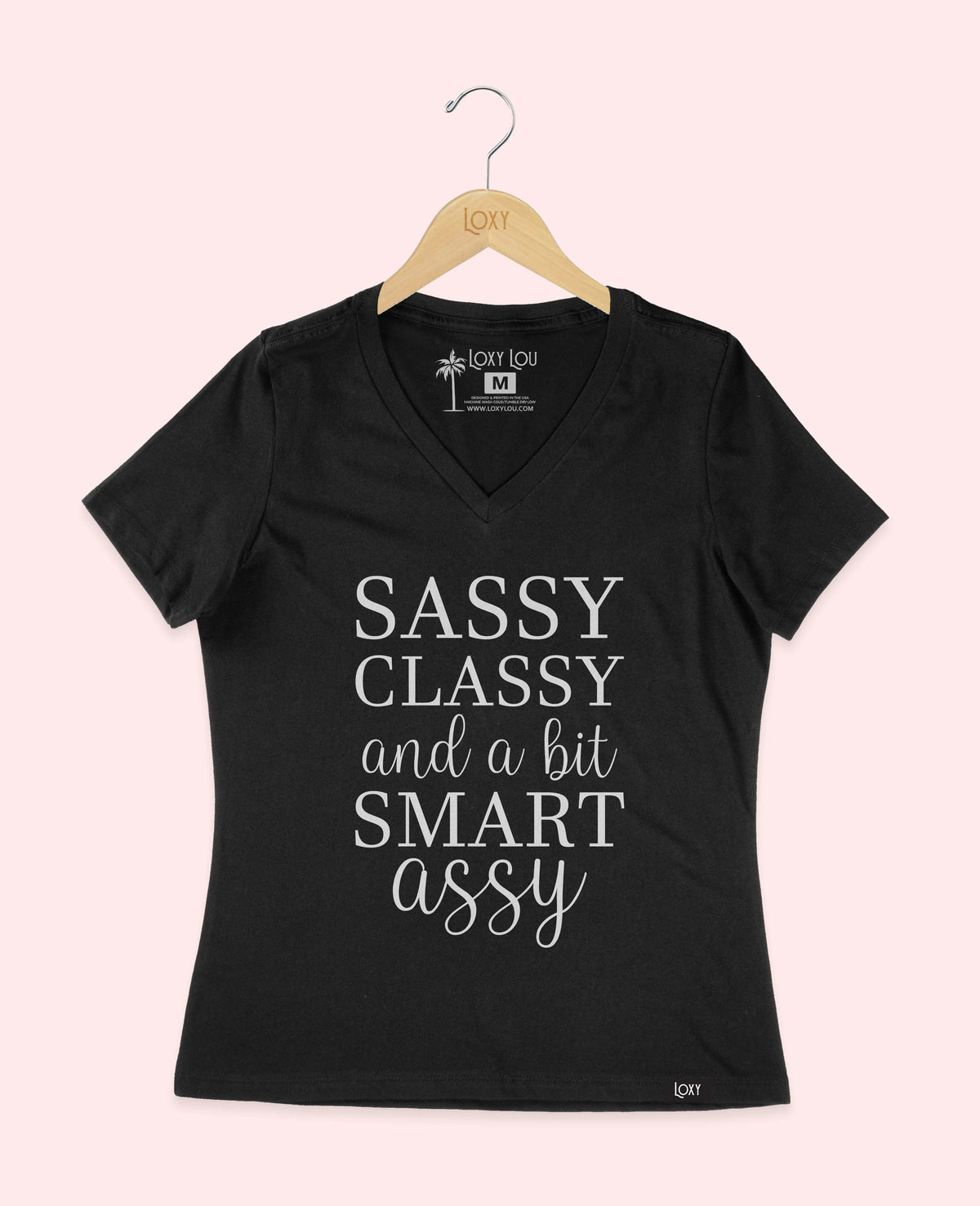 Black V-neck 6405 Sassy Classy Smart Assy - White.webp