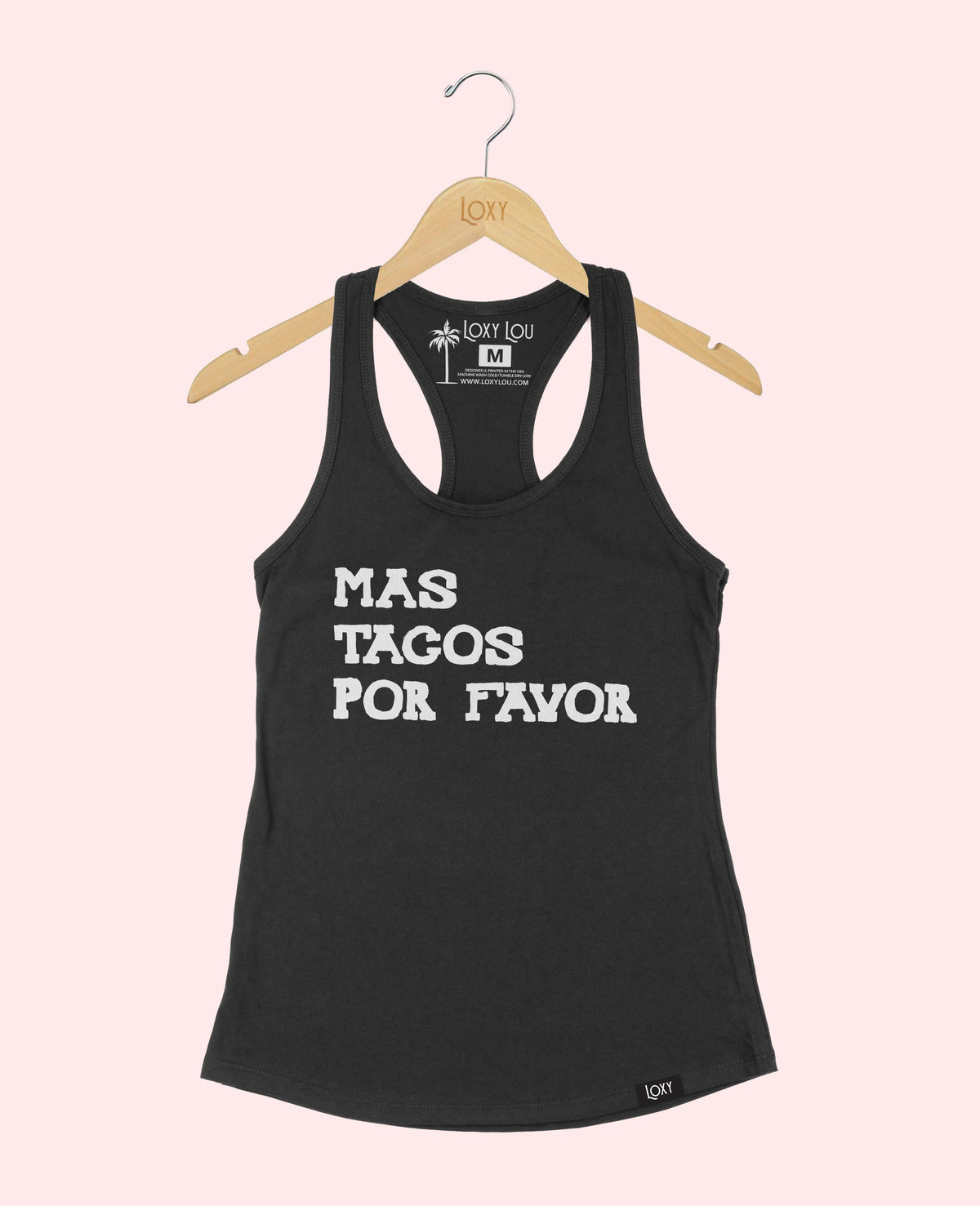 Black Tank Top 1533 Mas Tacos Por Favor - White.webp