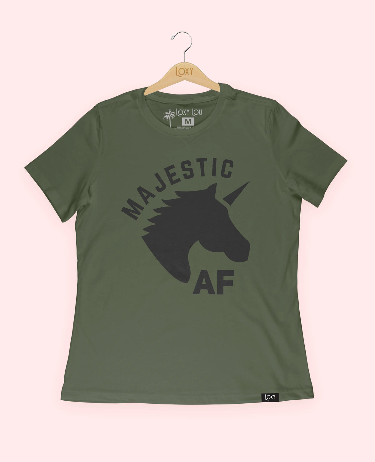 Military Green Tee 6400 Majestic AF Black.webp