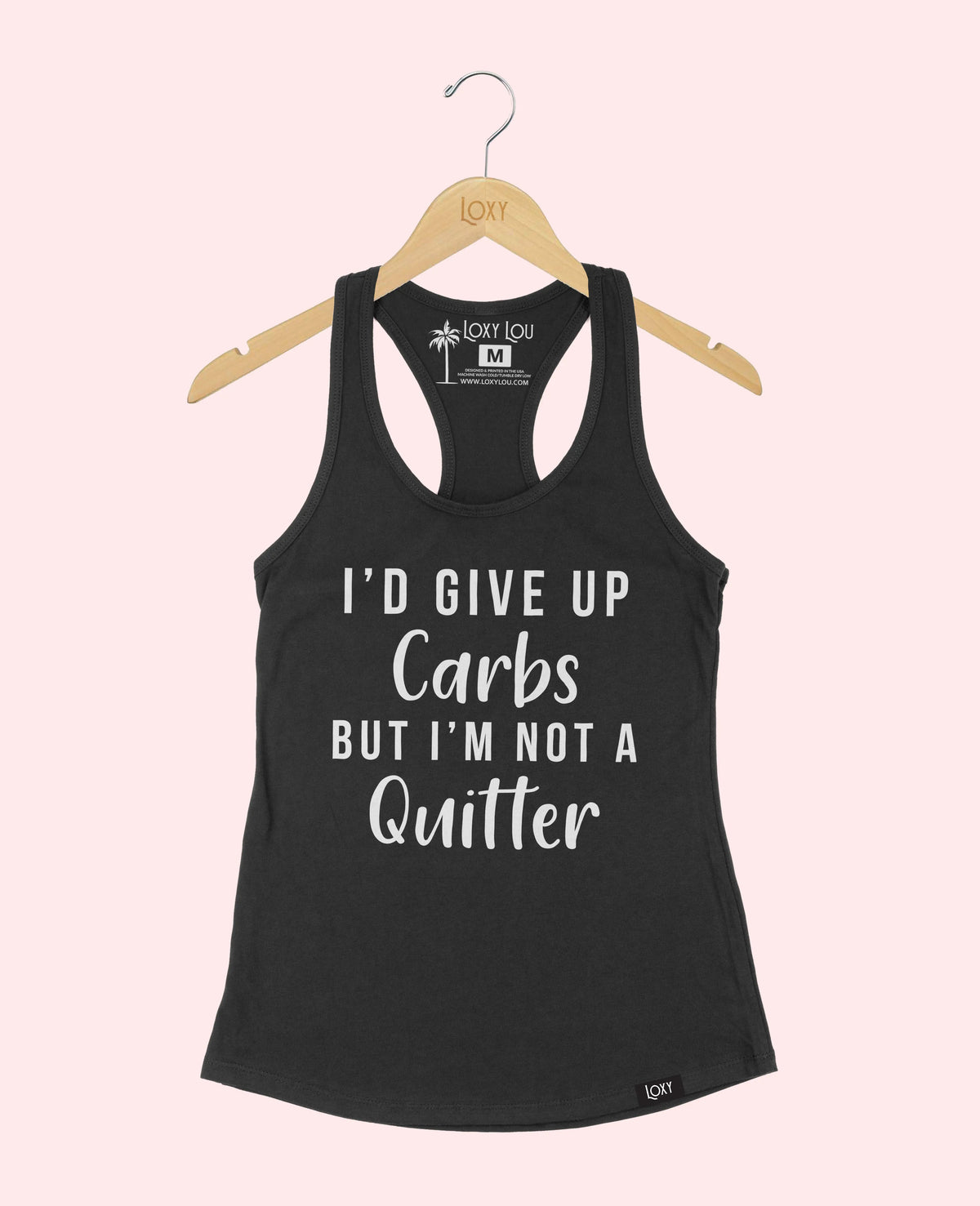 Black Tank Top 1533 No Carb Quitter - White.webp