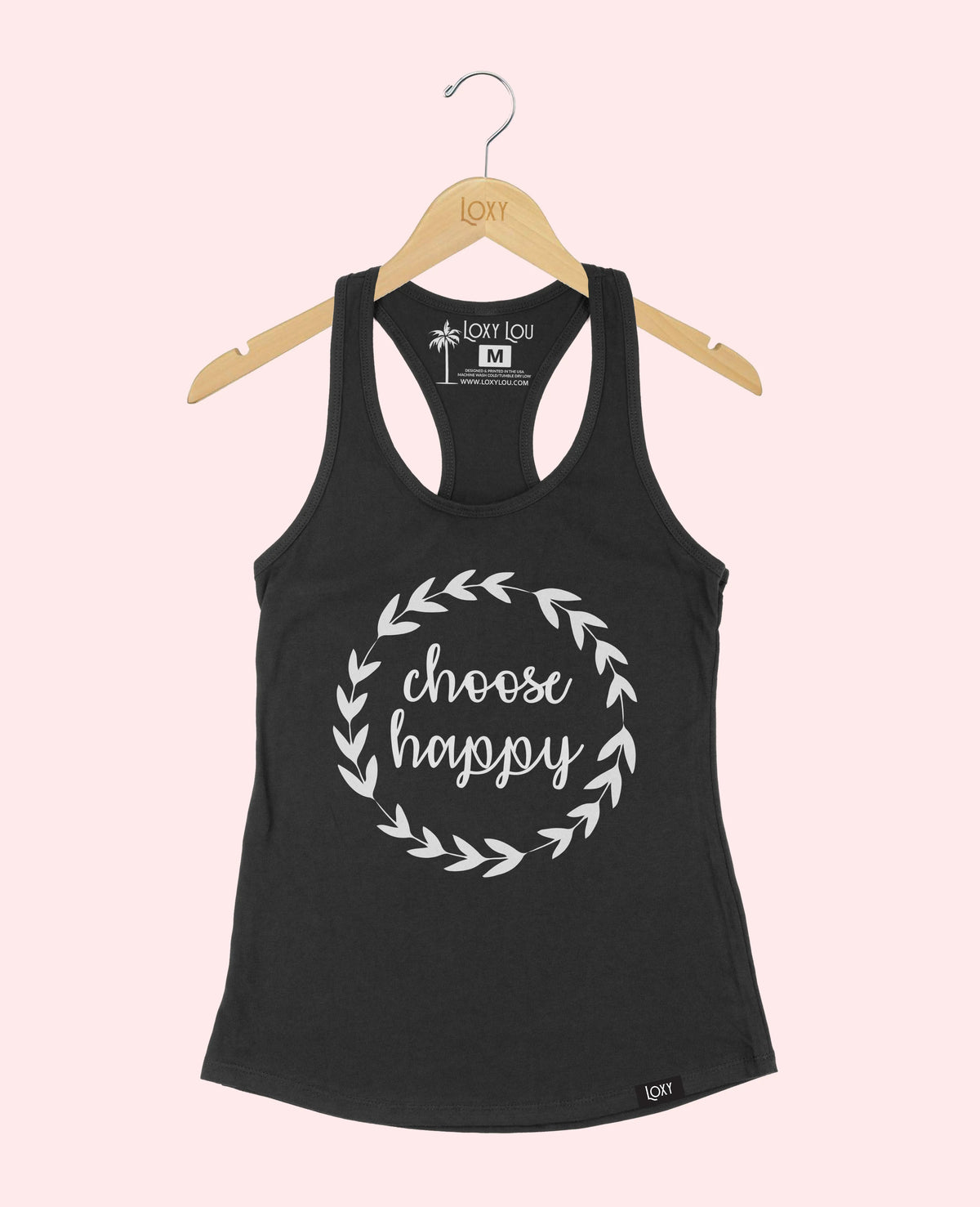 Black Tank Top 1533 Choose Happy - White.webp