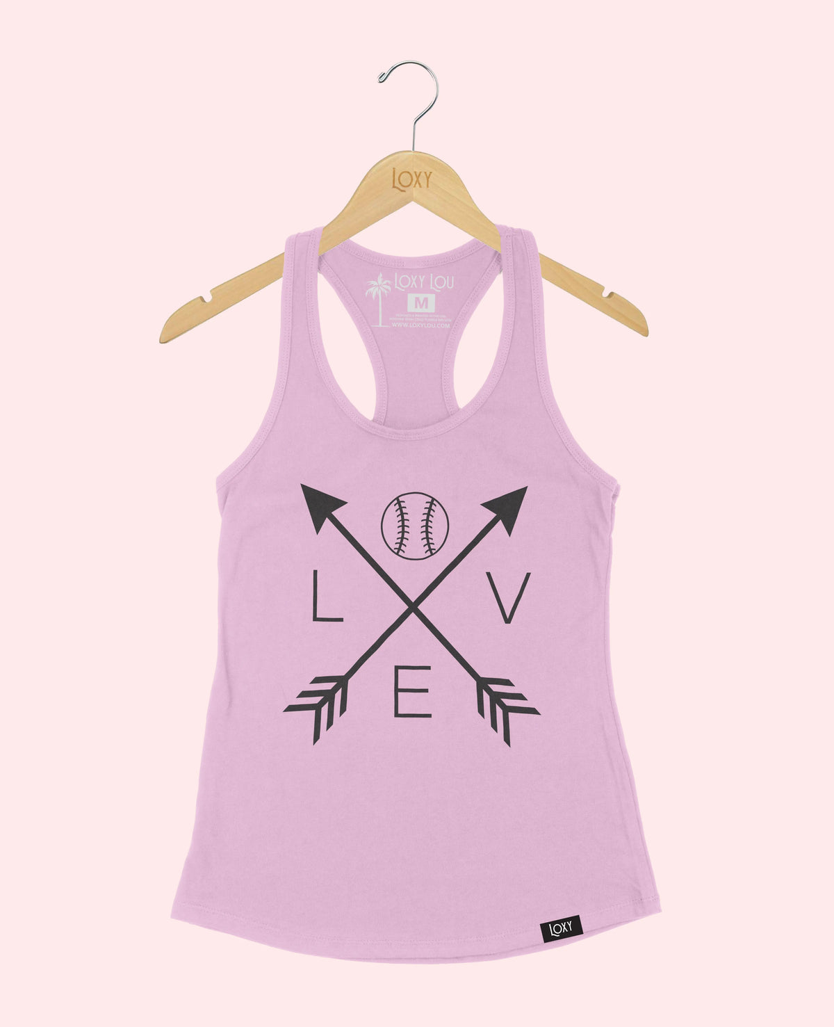 Lavender Tank Top 1533 LoveBaseballArrows-Black.webp