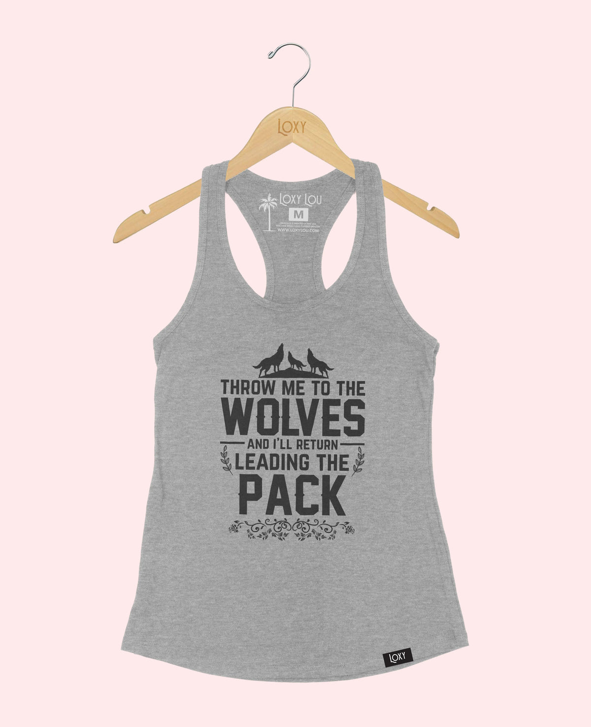 Heather Gray Tank Top 1533 Throw me to the wolves - white.webp