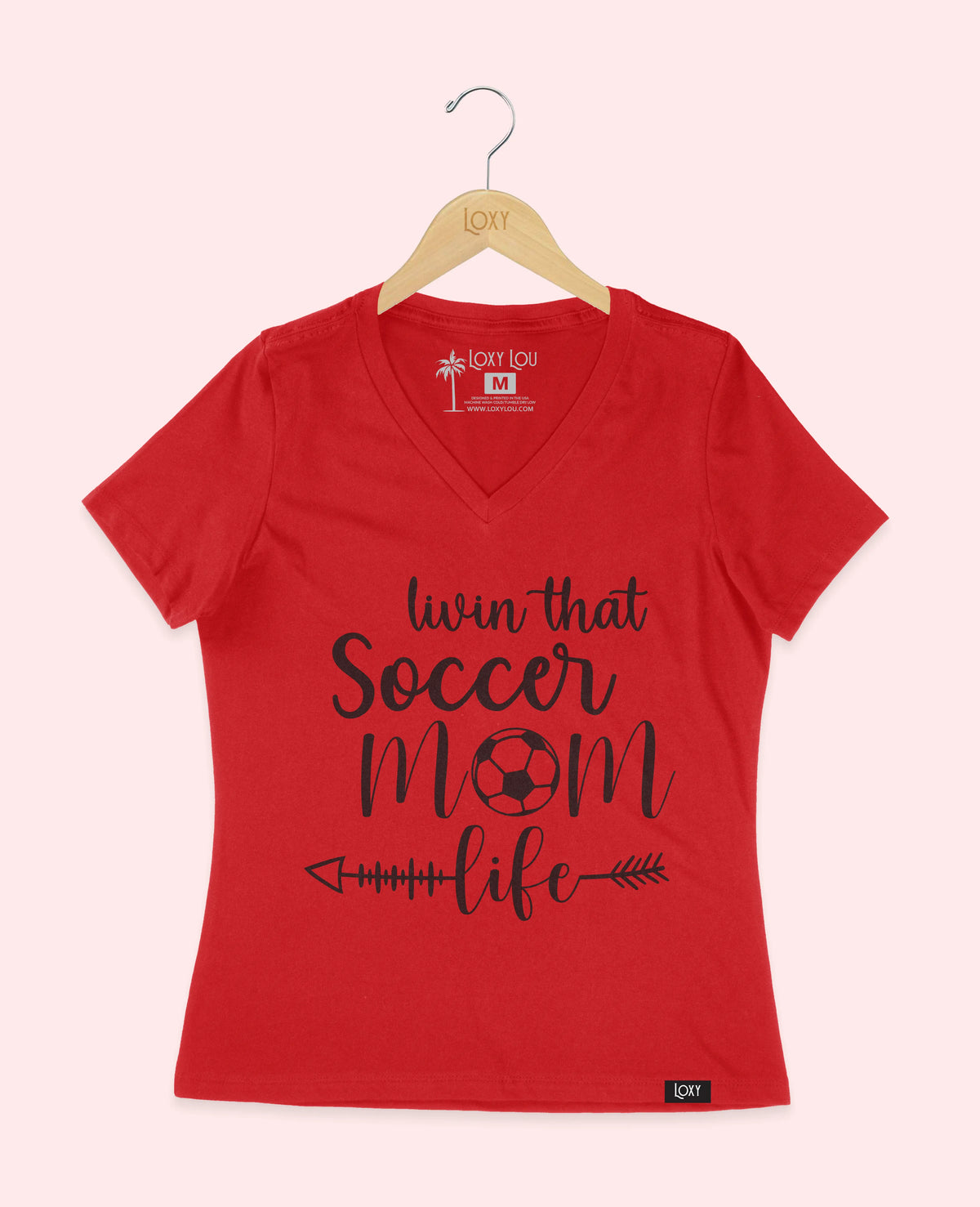 Red V-neck 6405 Soccer Mom Life - Black.webp