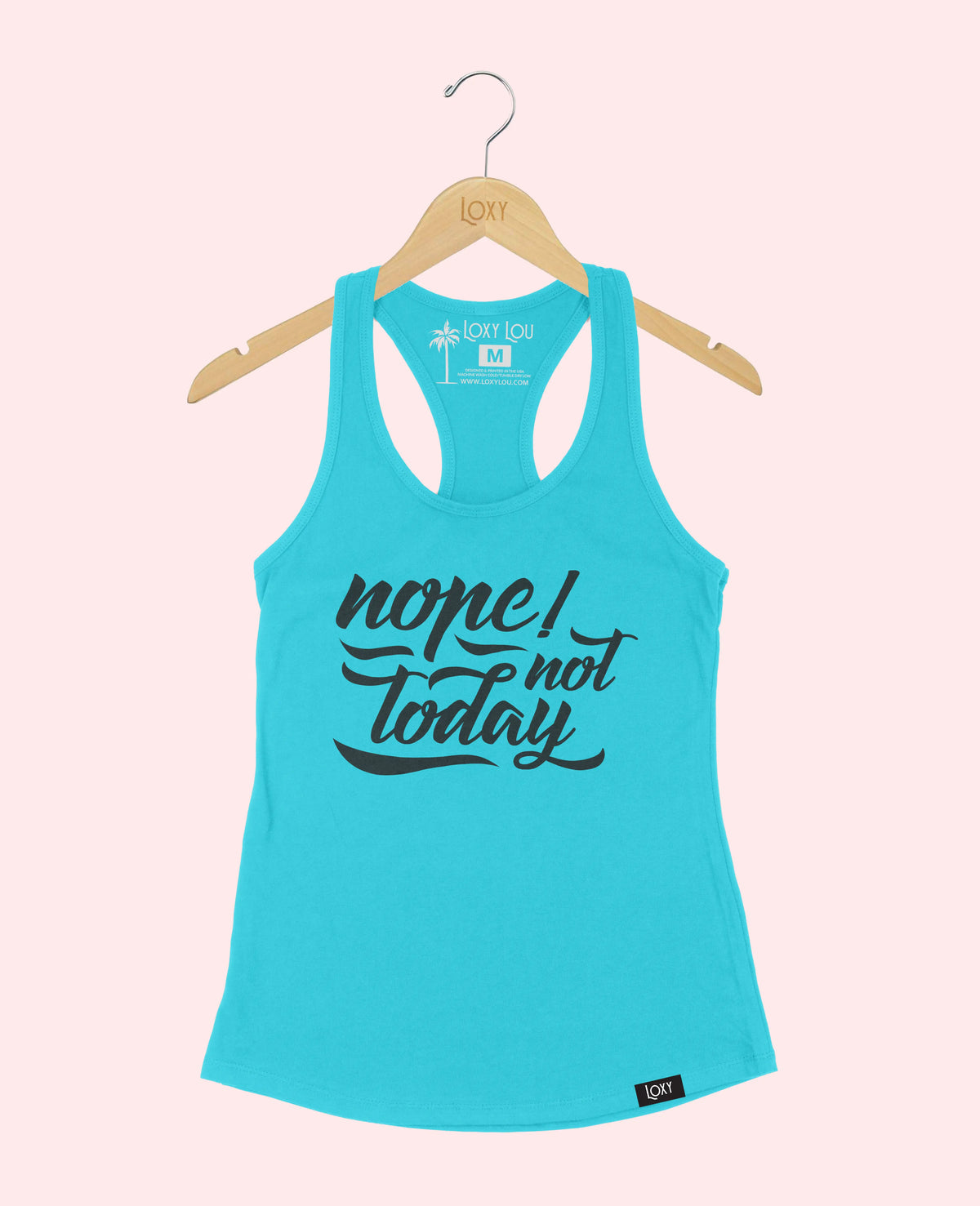 Teal Tank Top 1533 nope not today - white.webp