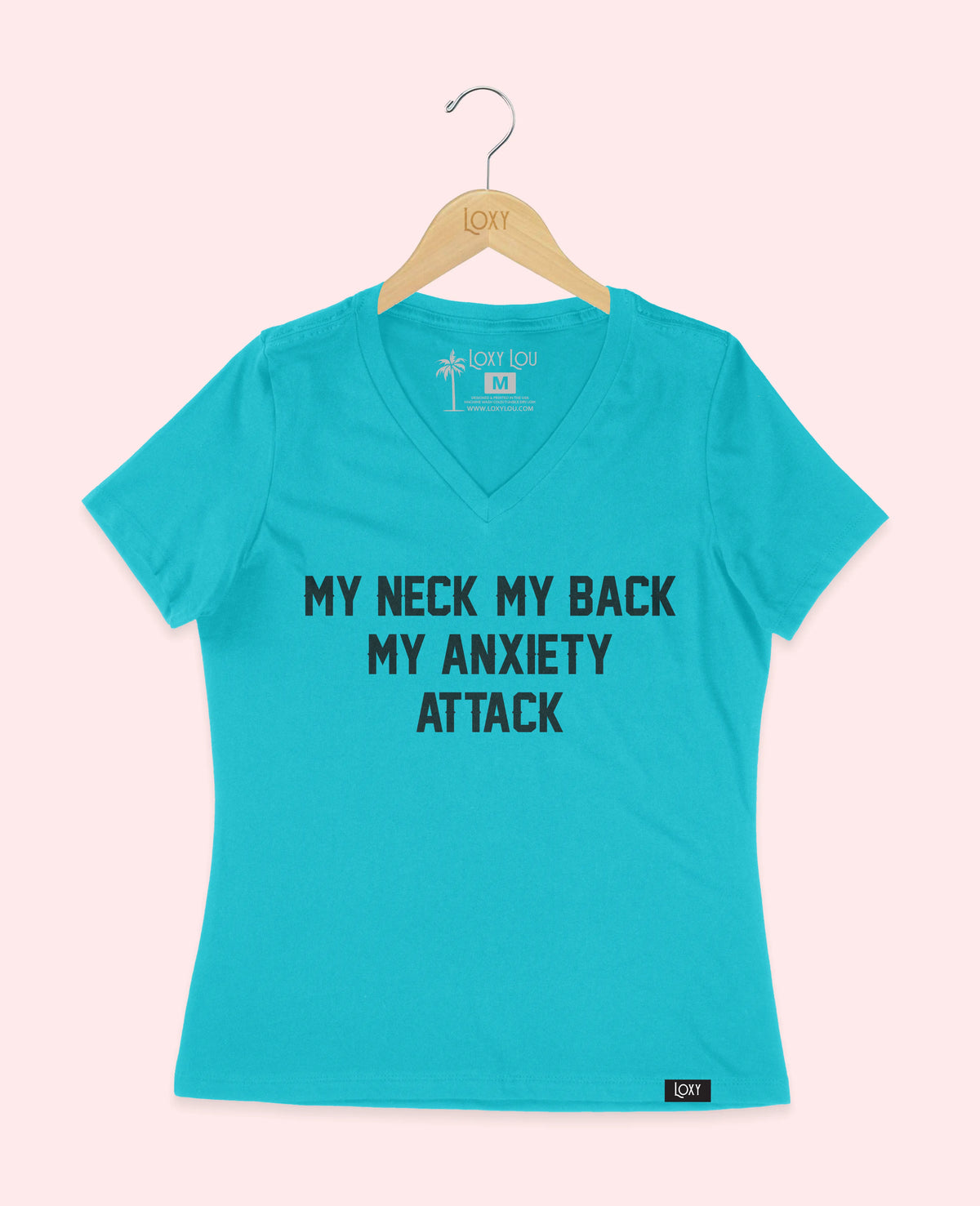 Turquiose V-neck 6405 My neck my back - Black.webp