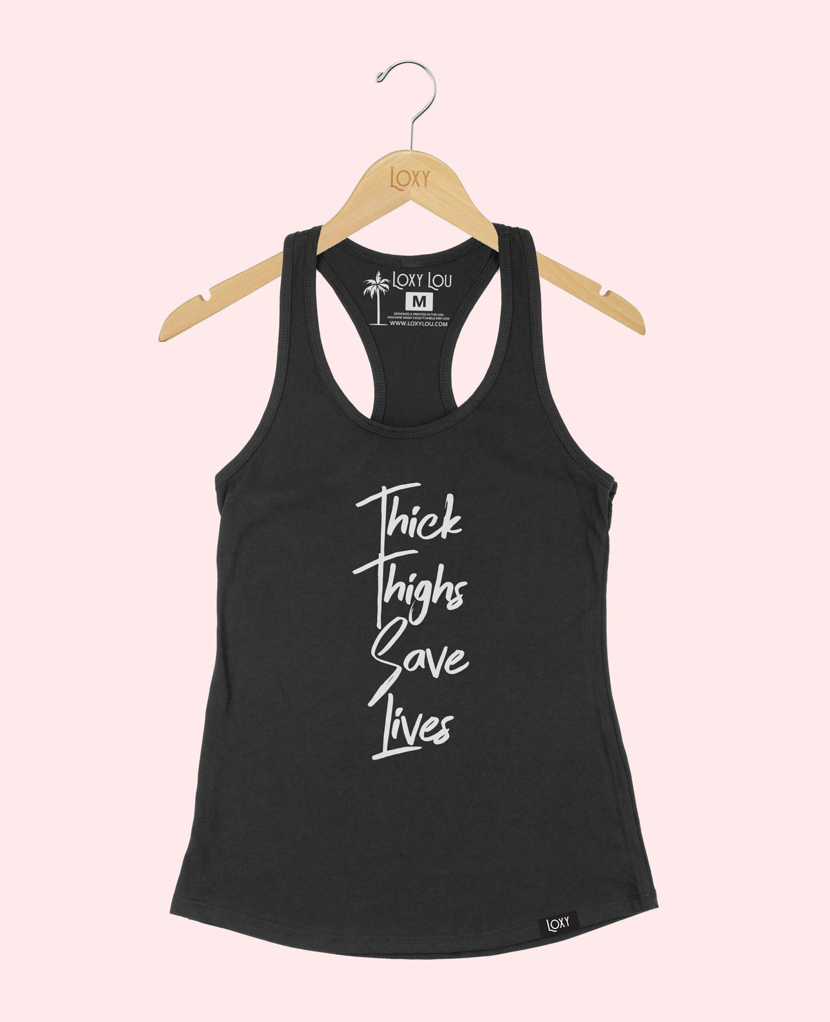 Black Tank Top 1533 Thick Thighs Save Lives White.webp