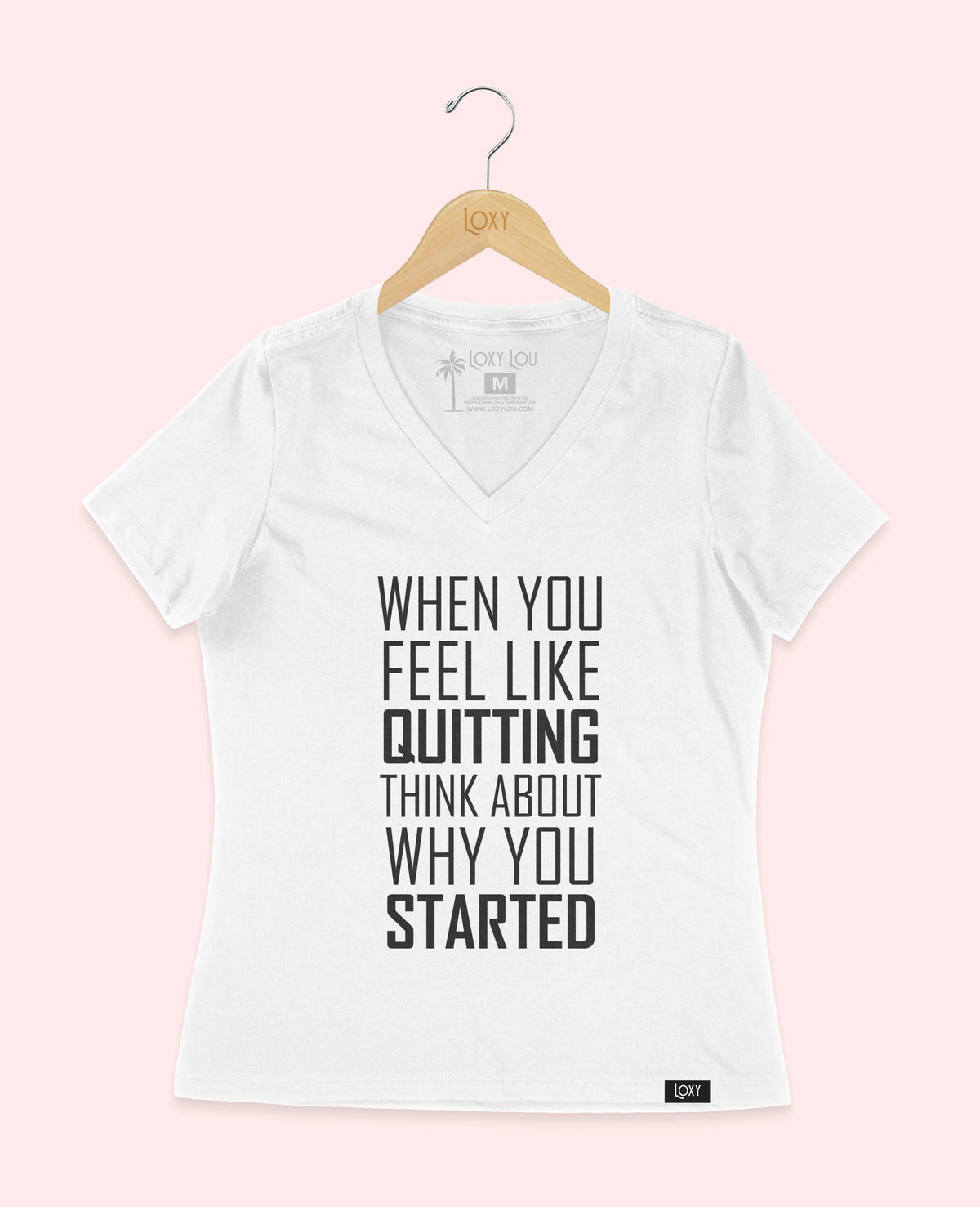 White V-neck 6405 When You Feel Like Quitting - White.webp