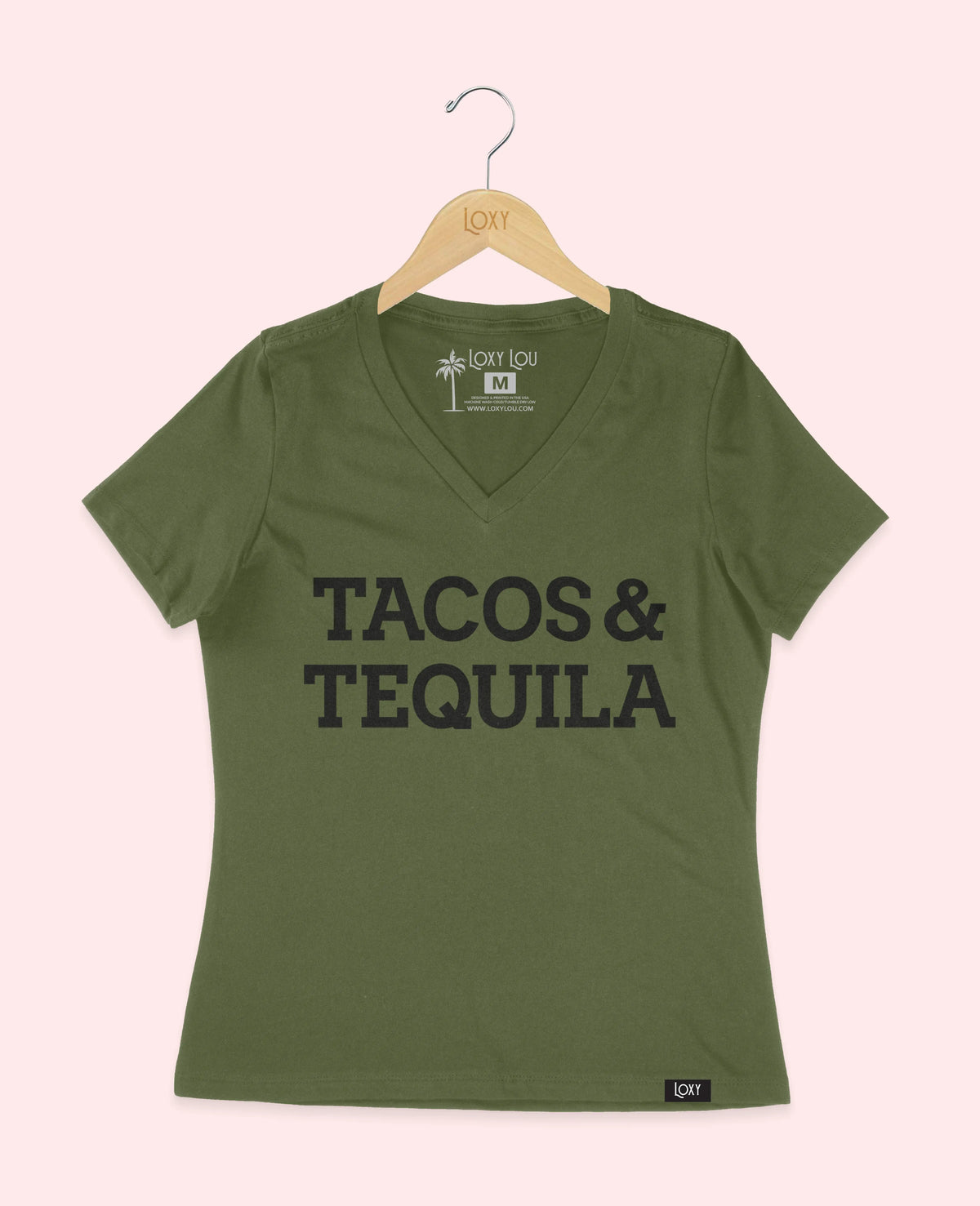 Military Green V-neck 6405 taco-teq-blk.webp