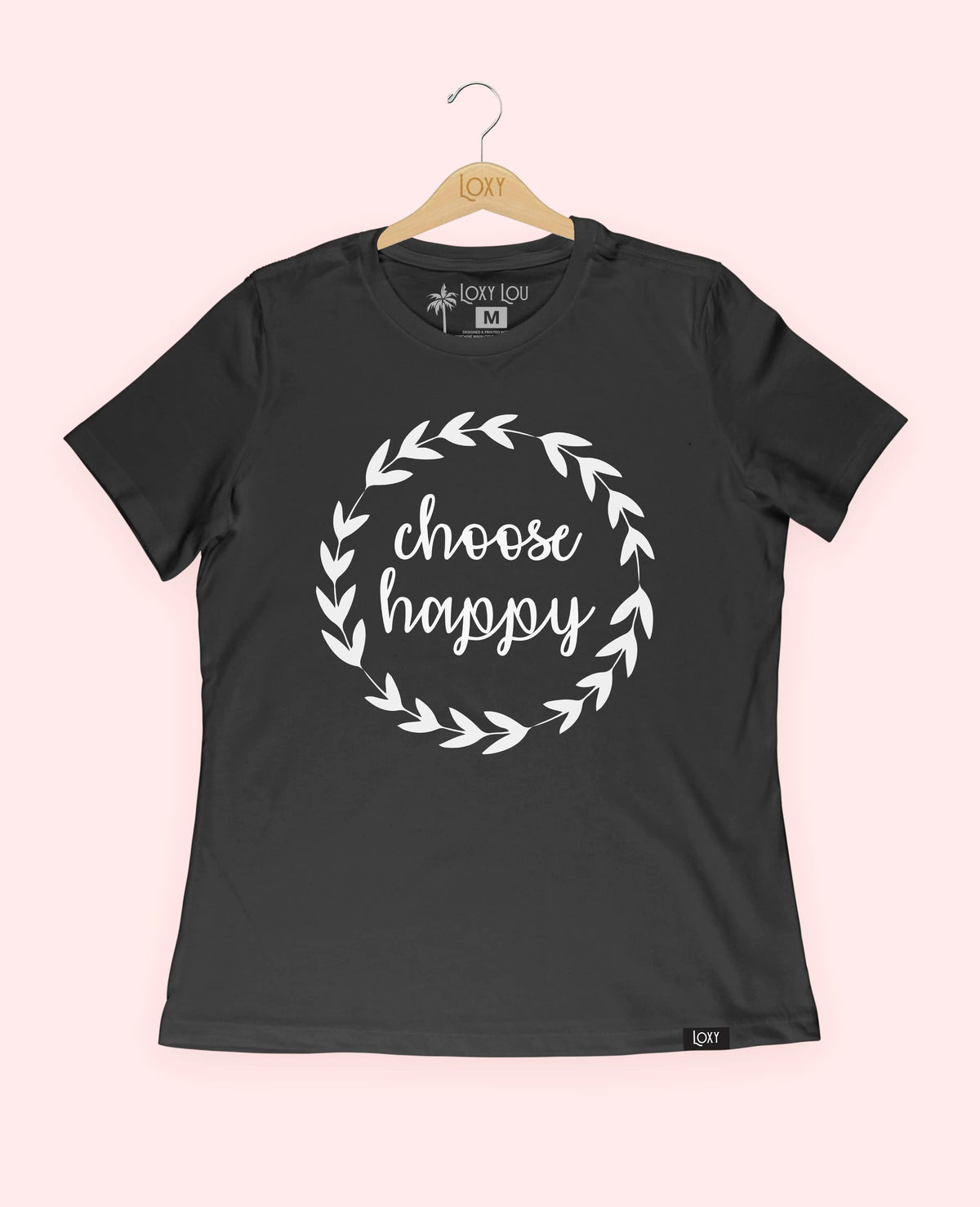 Black Tee 6400 Choose Happy - White.webp