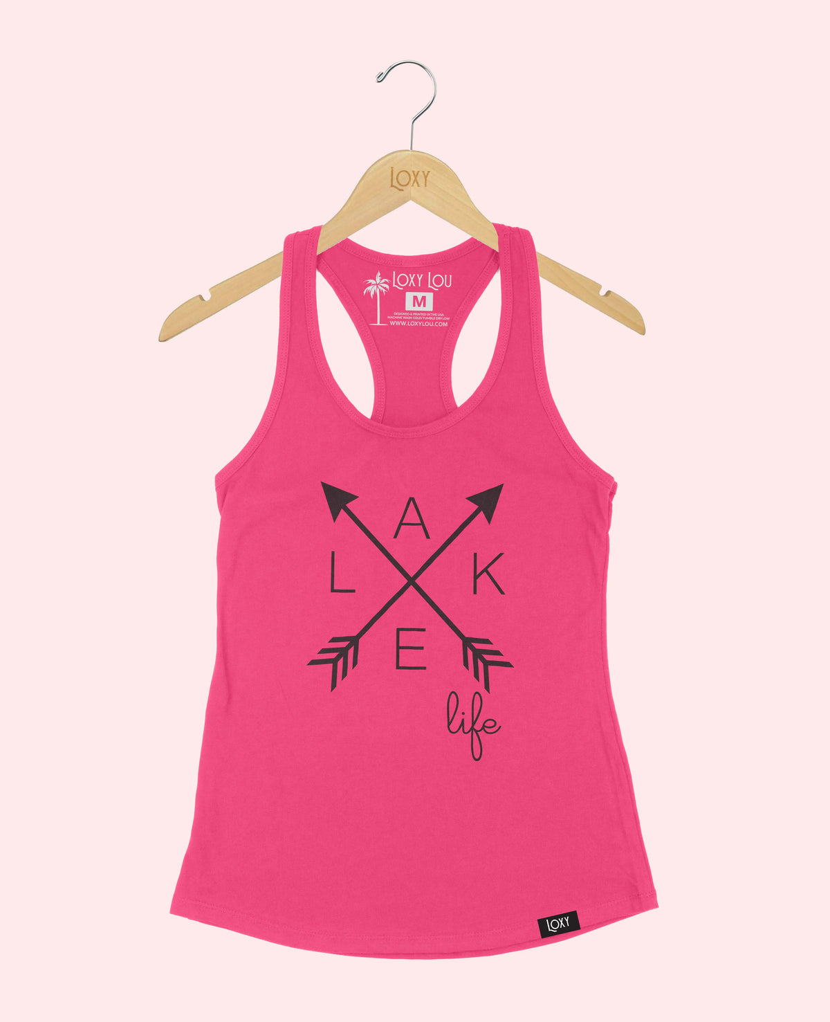 Pink Tank Top 1533 Lake Life - Black.webp