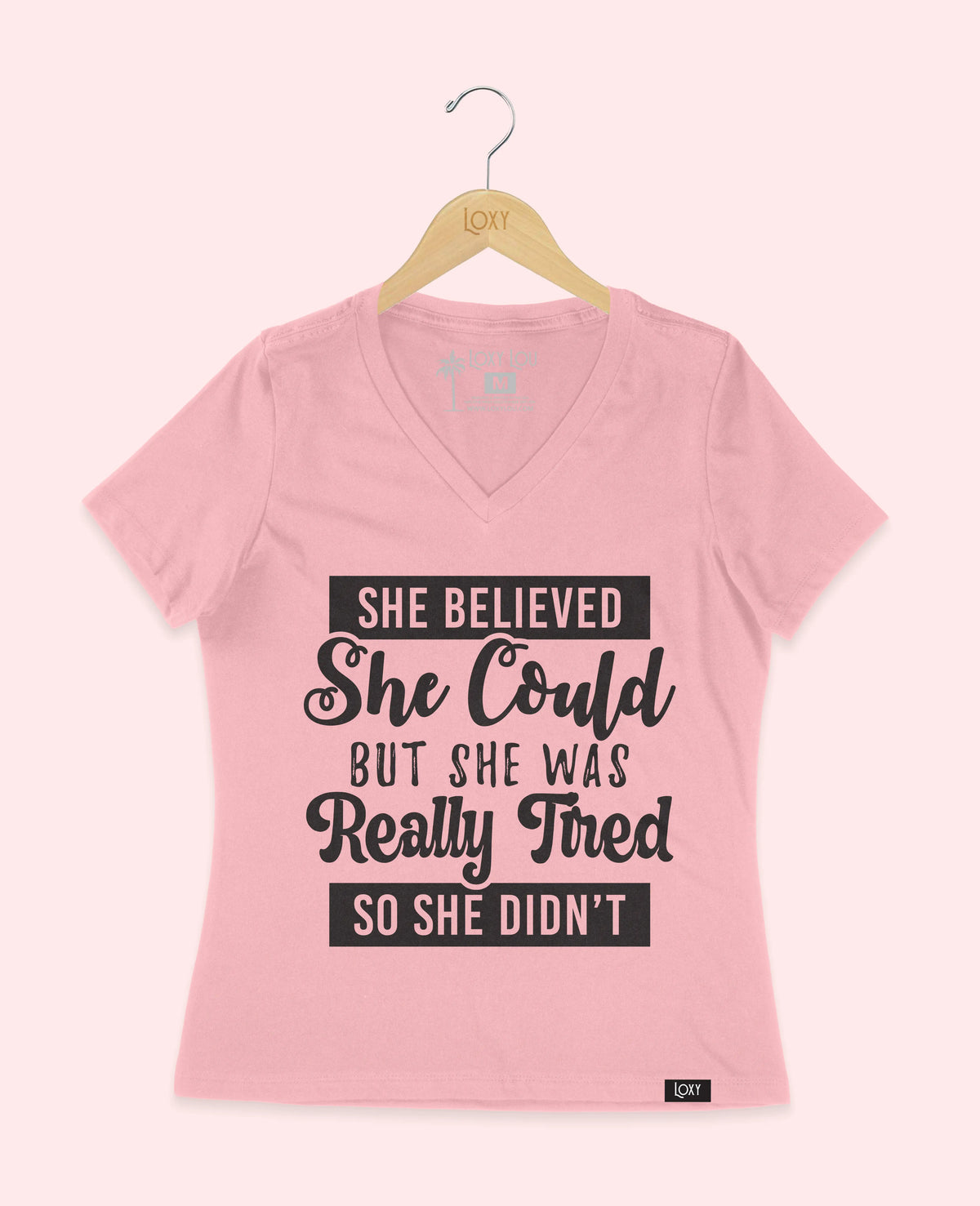 Pink V-neck 6405 shebelievedshecould-2.webp