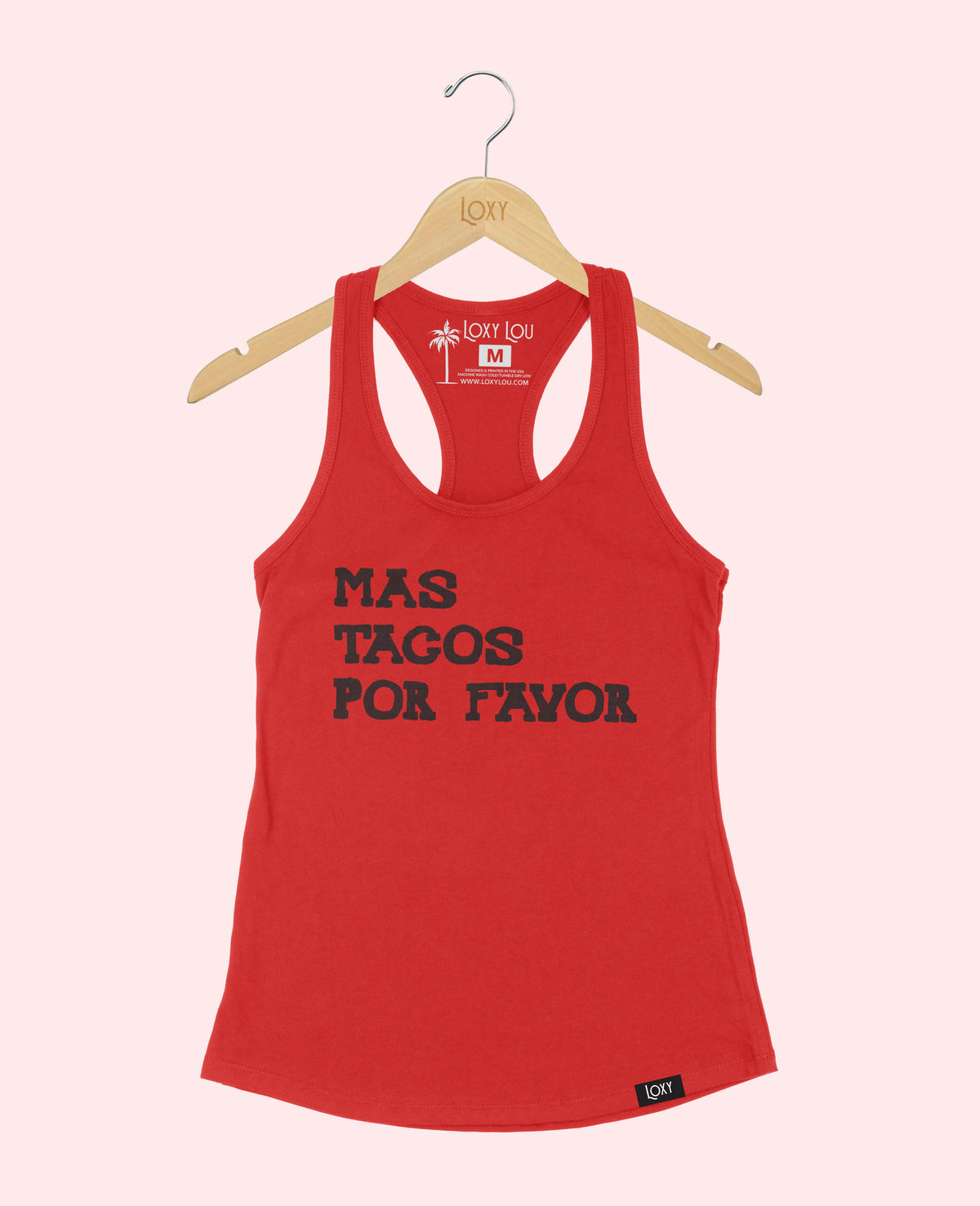 Red Tank Top 1533 Mas Tacos Por Favor - Black.webp