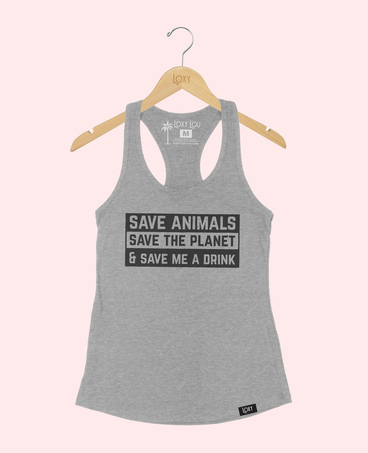 Heather Gray Tank Top 1533 save animales black.webp