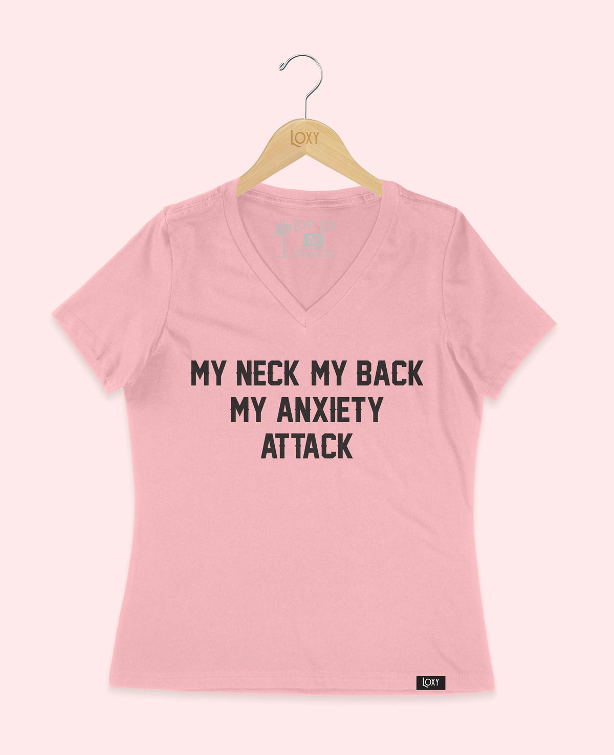 Pink V-neck 6405 My neck my back - Black.webp