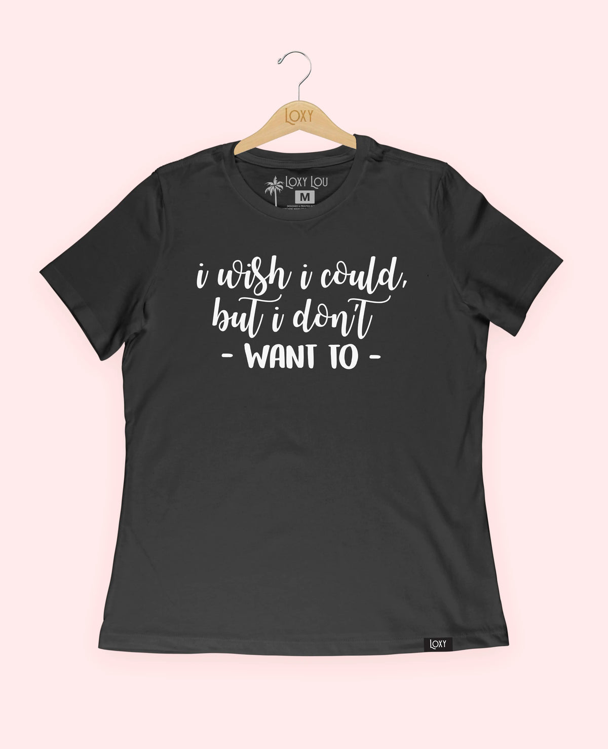 Black Tee 6400 I wish I could but I dont want to White.webp